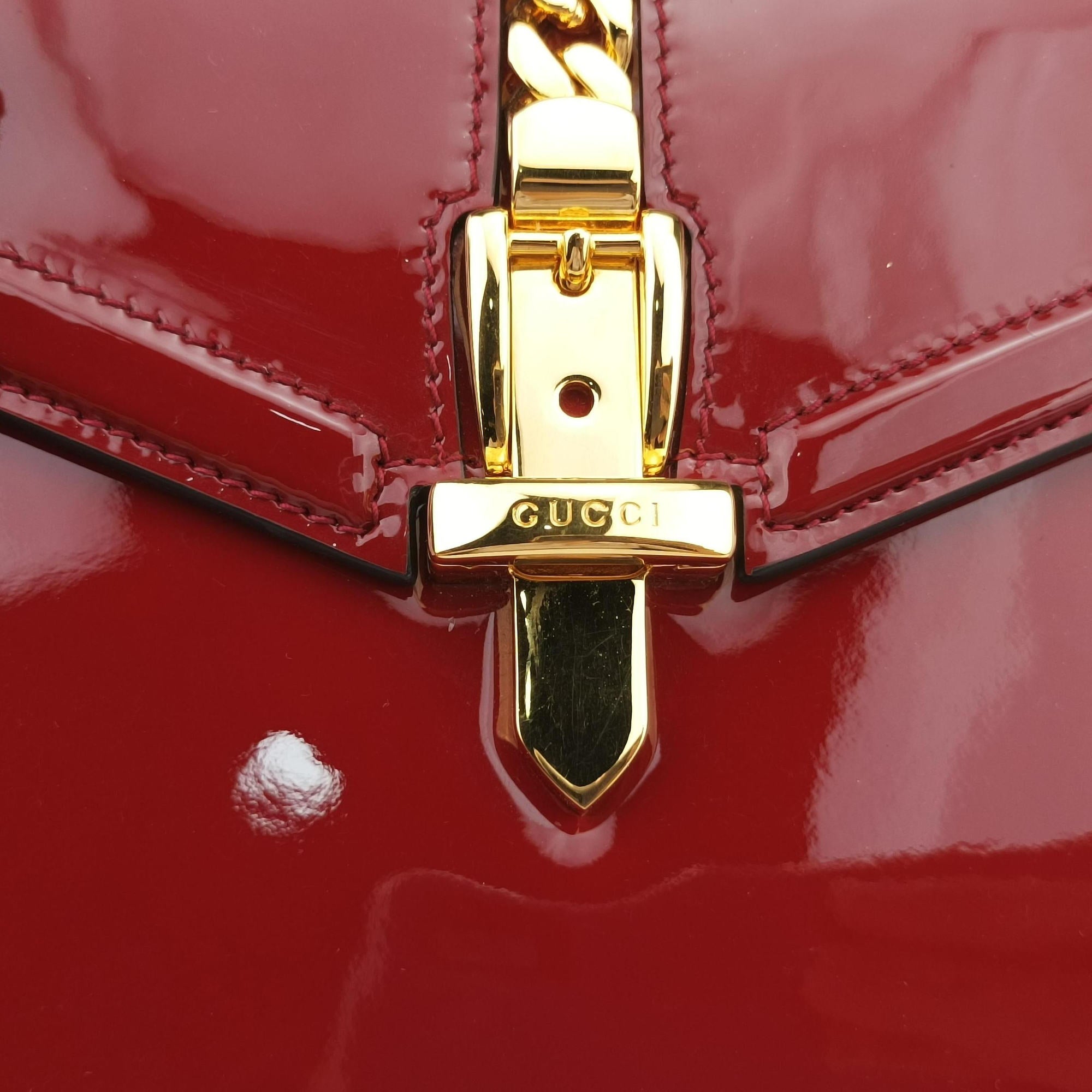 Pre-owned Gucci Sylvie 1969 Red Patent Leather 589479 shoulderbag | stylenewstar