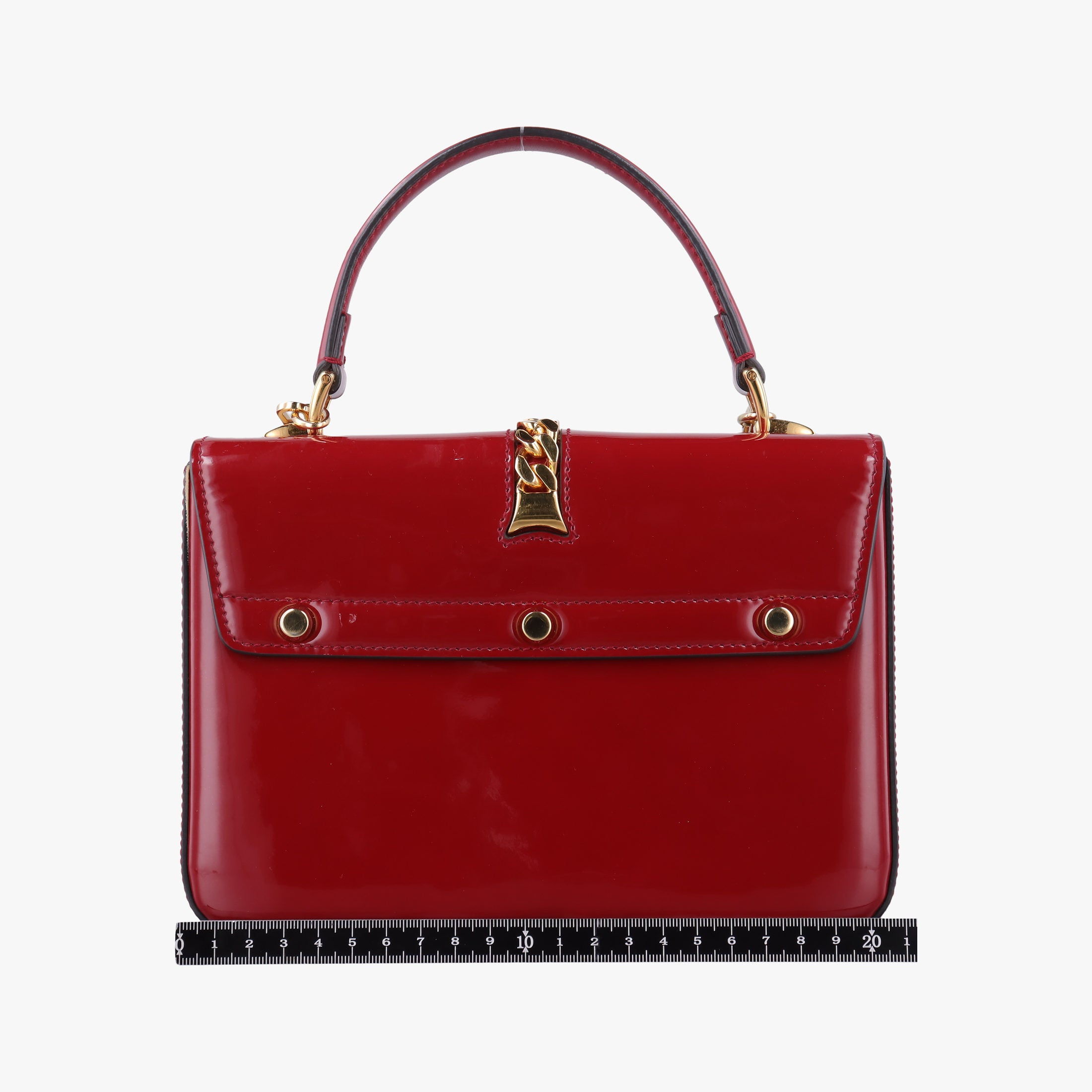 Pre-owned Gucci Sylvie 1969 Red Patent Leather 589479 shoulderbag | stylenewstar