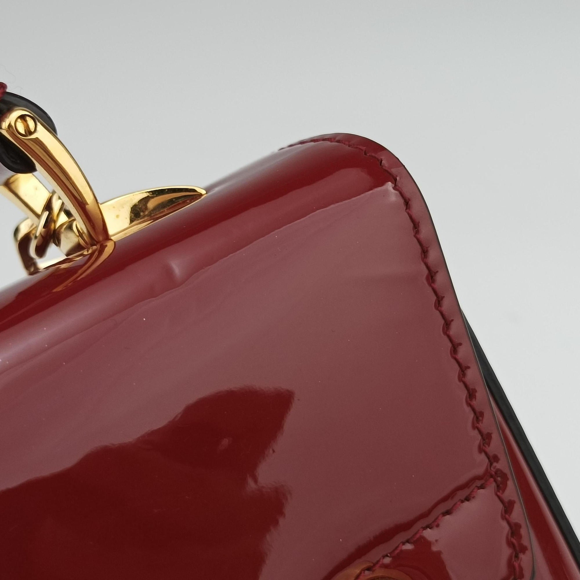 Pre-owned Gucci Sylvie 1969 Red Patent Leather 589479 shoulderbag | stylenewstar