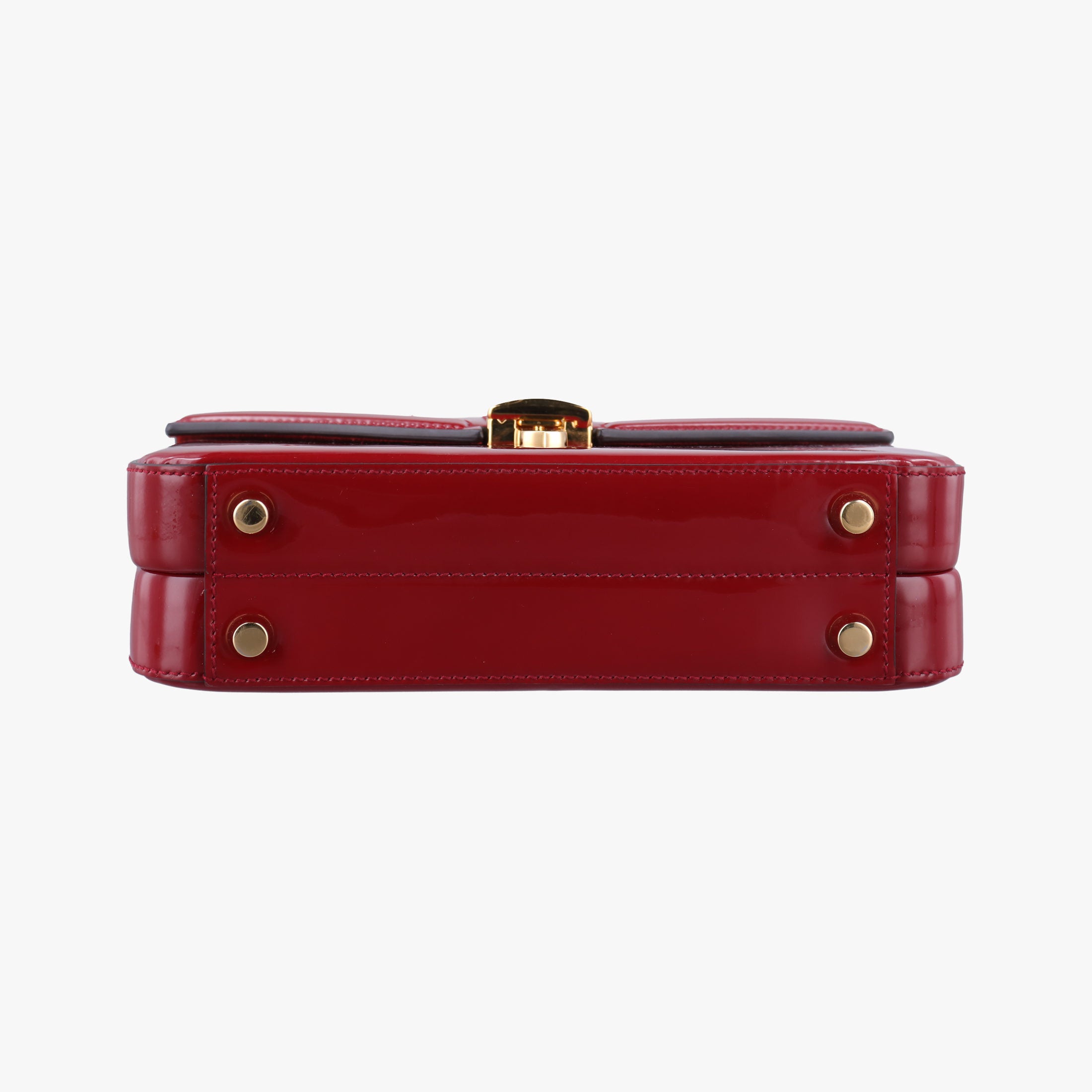 Pre-owned Gucci Sylvie 1969 Red Patent Leather 589479 shoulderbag | stylenewstar