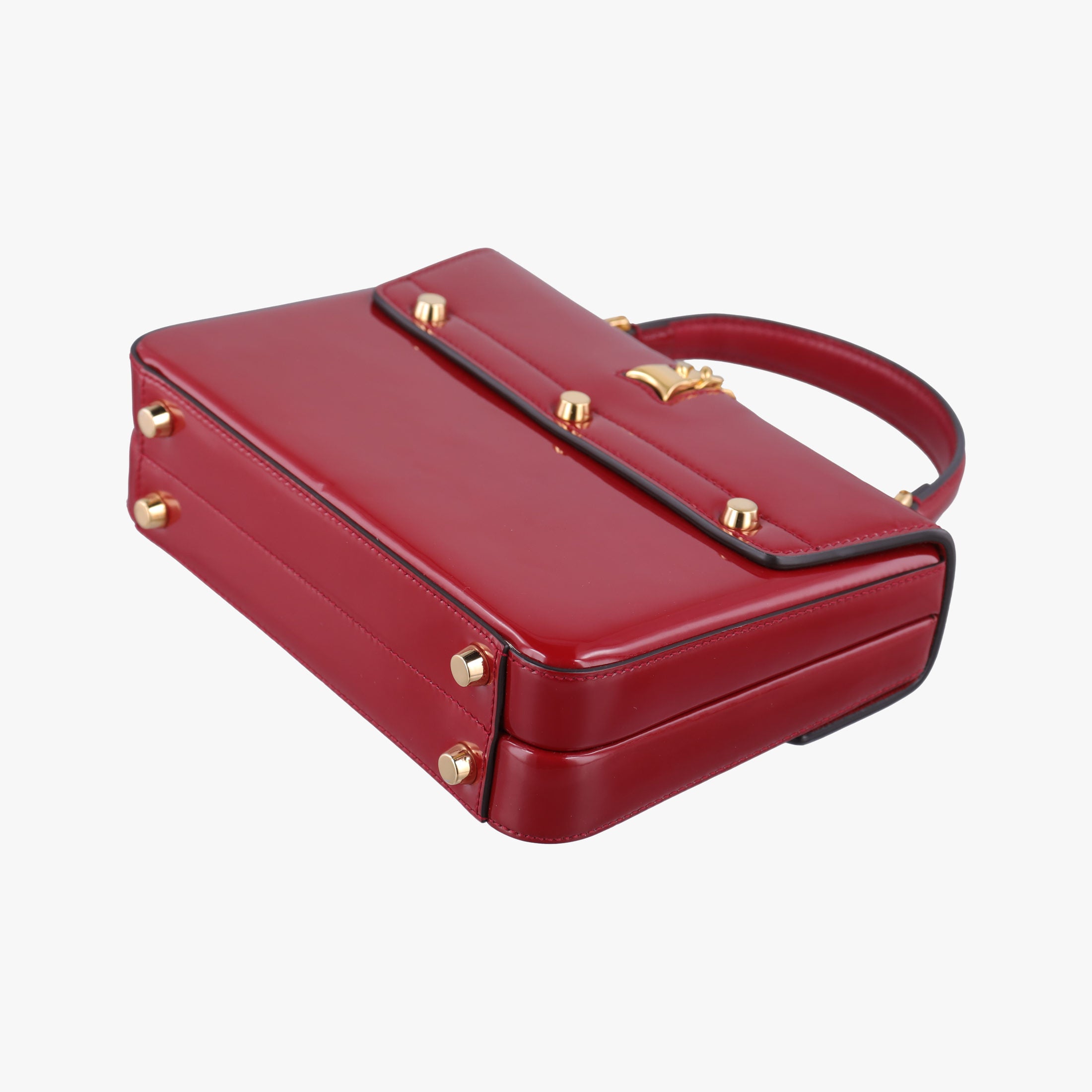 Pre-owned Gucci Sylvie 1969 Red Patent Leather 589479 shoulderbag | stylenewstar