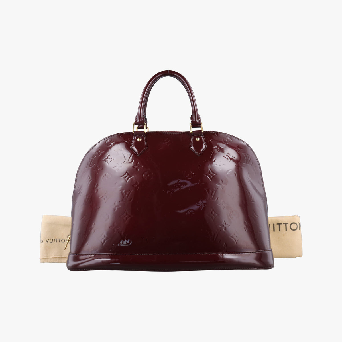 Pre-owned Louis Vuitton Alma GM Rouge Fauvist Vernis M91687 handbag | stylenewstar