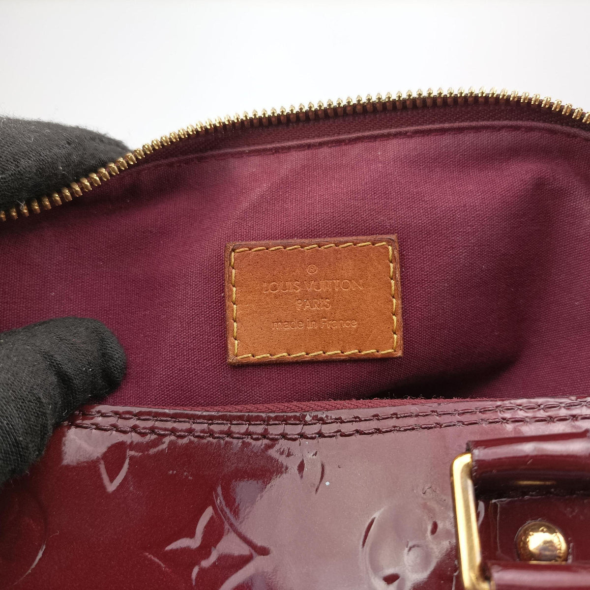 Pre-owned Louis Vuitton Alma GM Rouge Fauvist Vernis M91687 handbag | stylenewstar