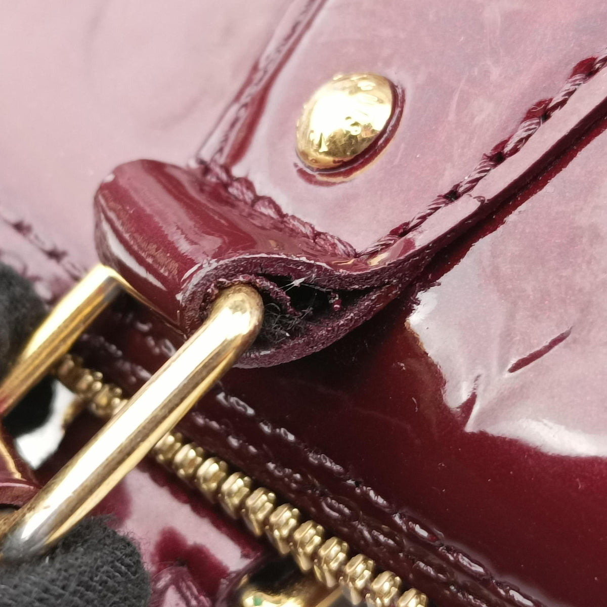 Pre-owned Louis Vuitton Alma GM Rouge Fauvist Vernis M91687 handbag | stylenewstar