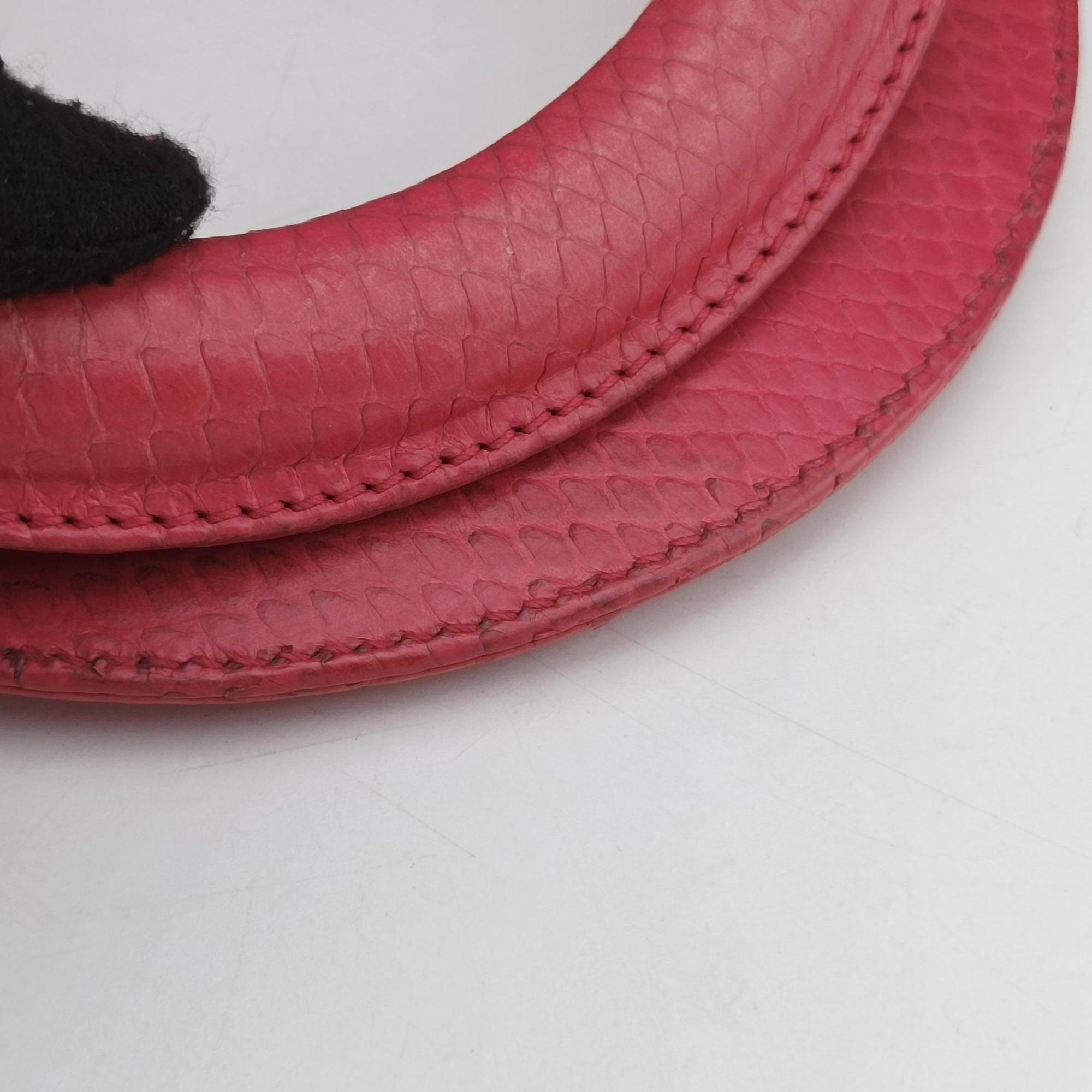 Pre-owned Christian Dior Lady Dior Pink snakeskin  shoulderbag | stylenewstar