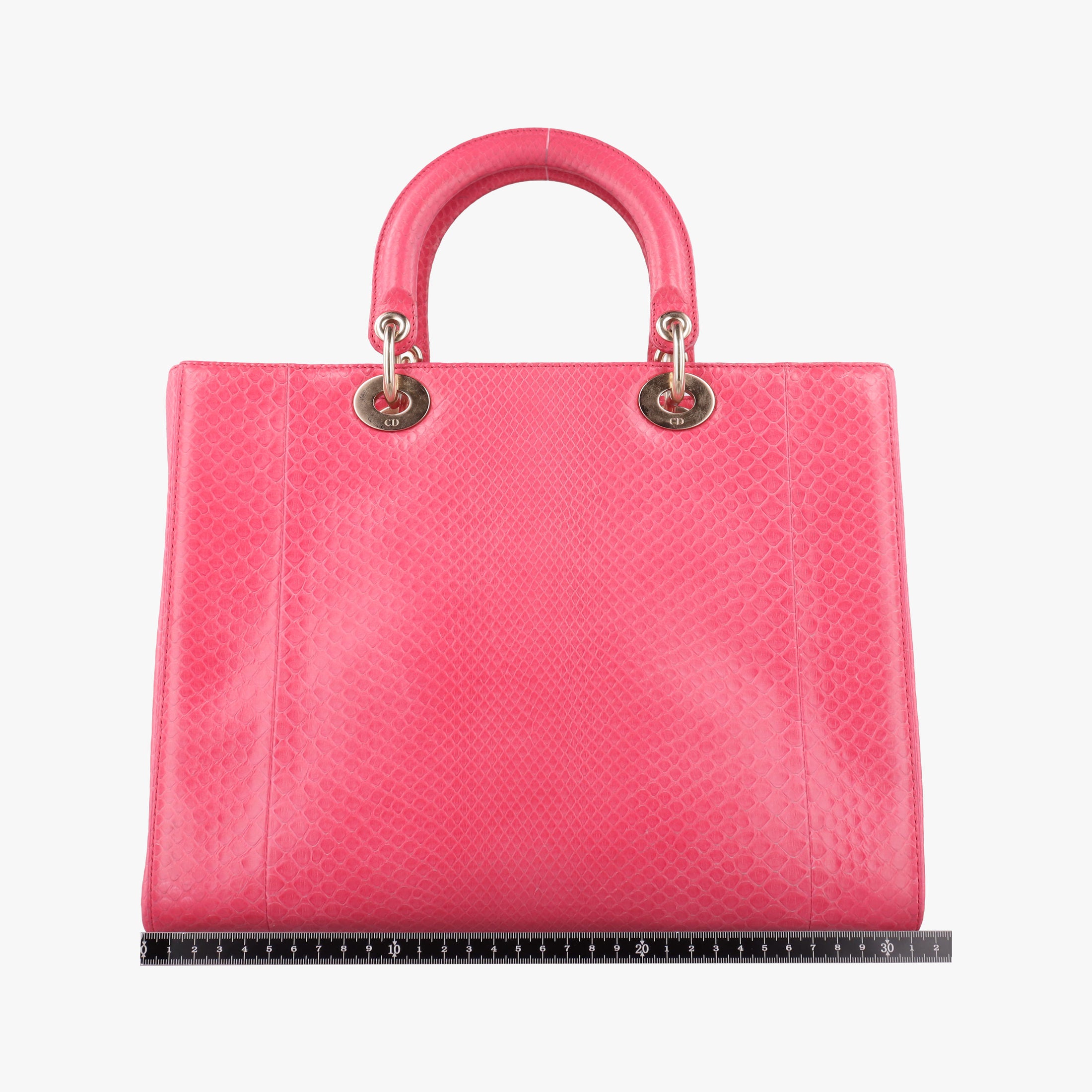 Pre-owned Christian Dior Lady Dior Pink snakeskin  shoulderbag | stylenewstar
