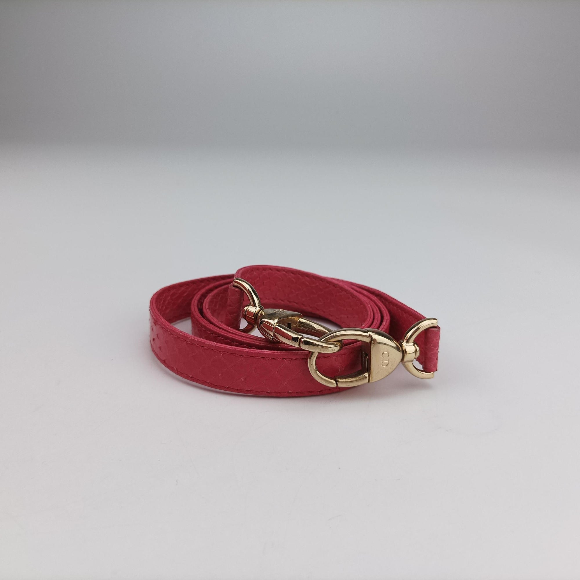Pre-owned Christian Dior Lady Dior Pink snakeskin  shoulderbag | stylenewstar