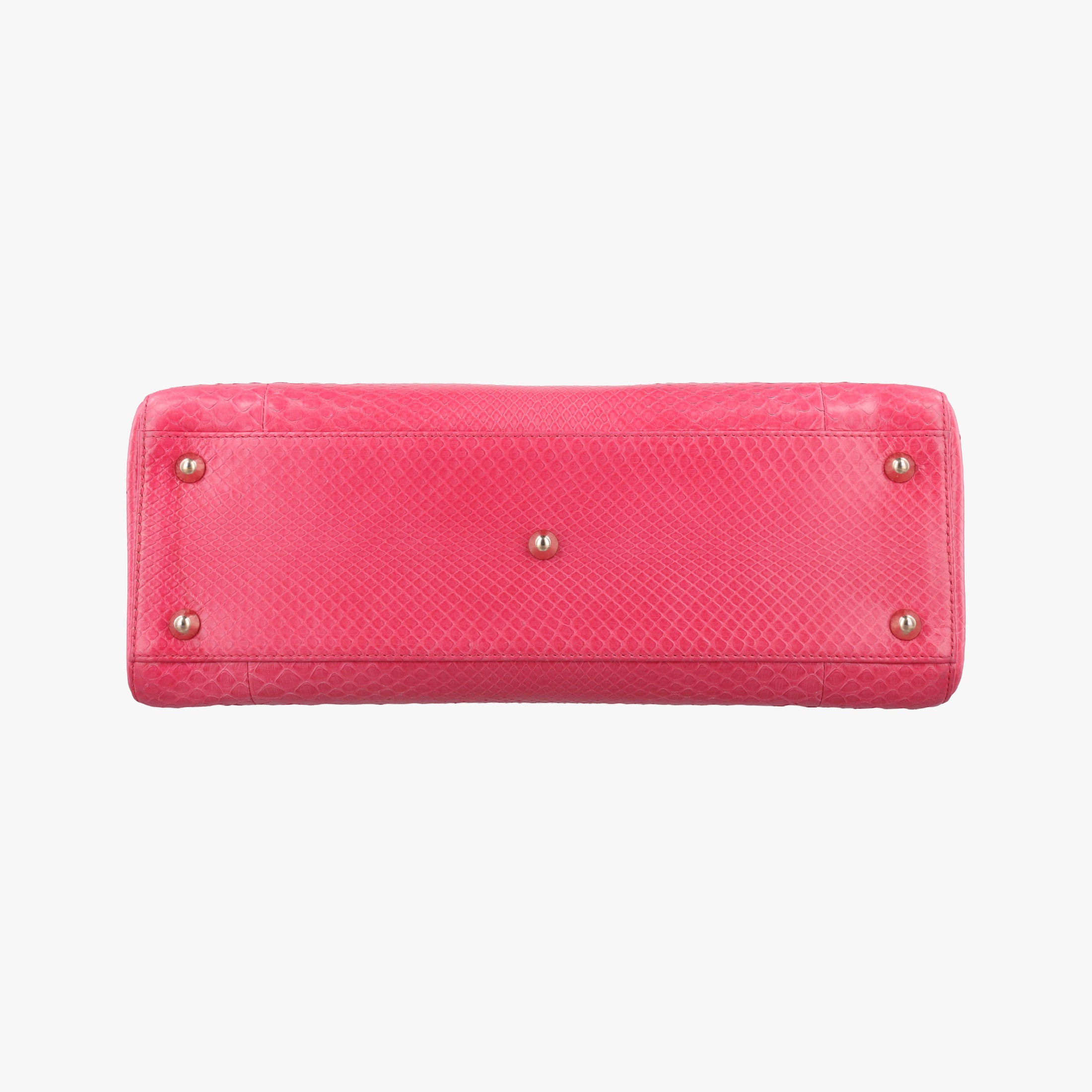 Pre-owned Christian Dior Lady Dior Pink snakeskin  shoulderbag | stylenewstar