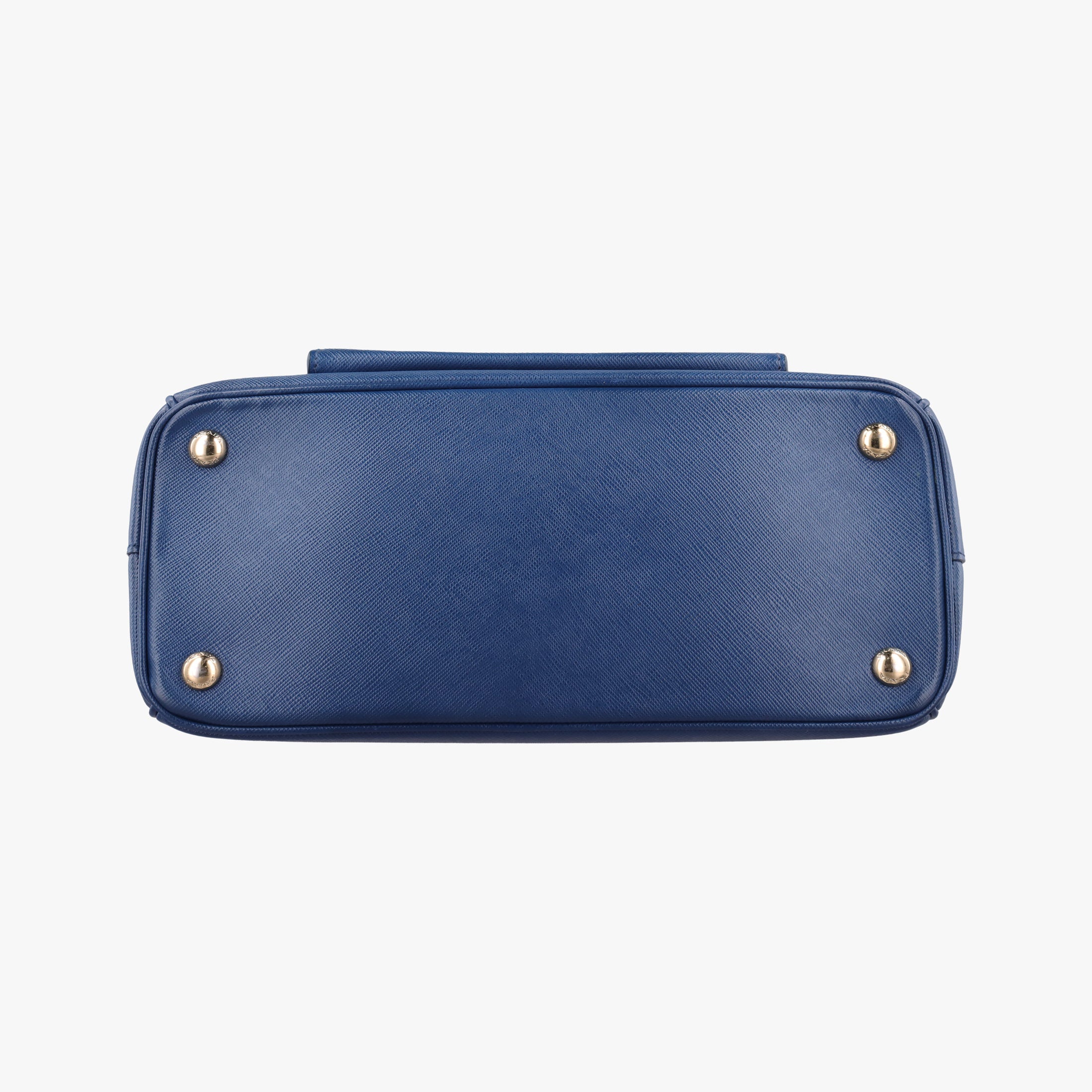 Pre-owned Prada Bi-Color Zip Front Pocket Blue SAFFIANO Leather BN2674 handbag | stylenewstar