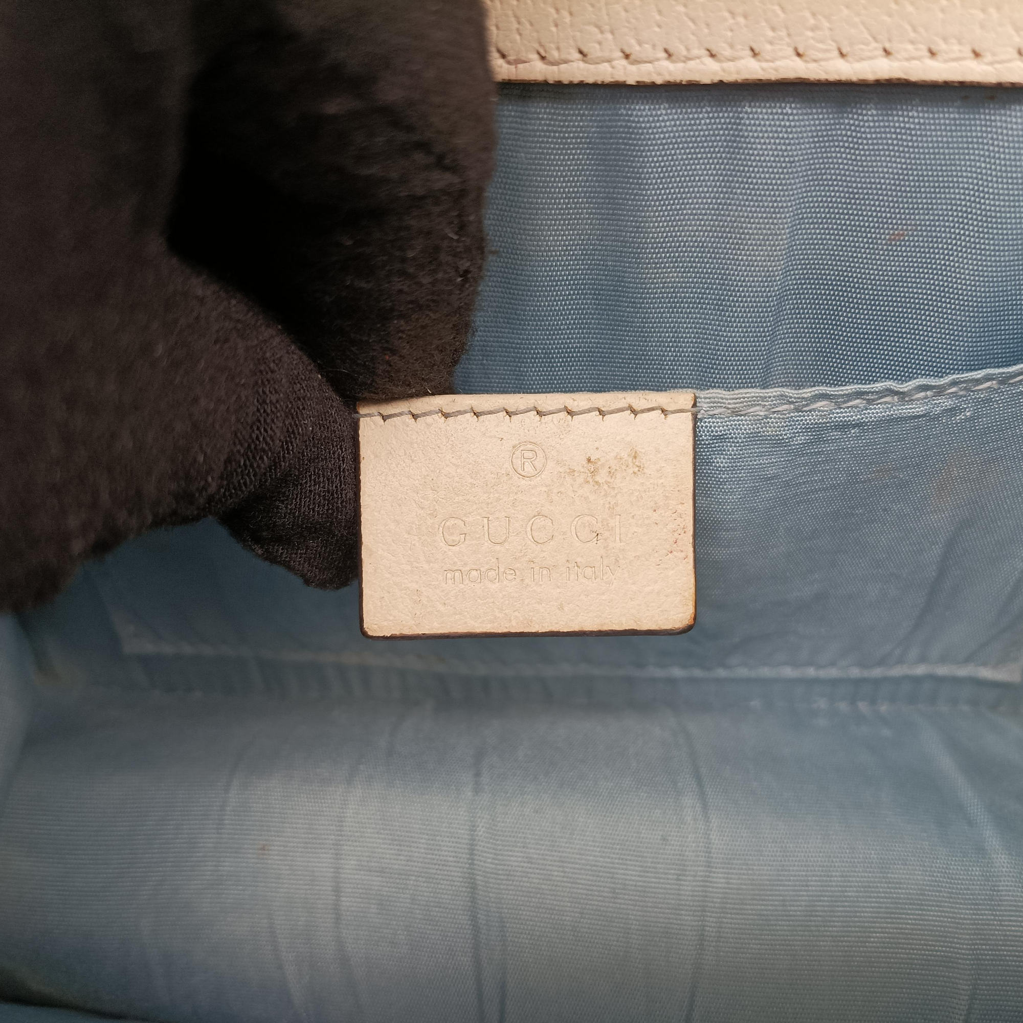 Secondhand Gucci Sylvie Ivory×navy×red Leather 470270 shoulderbag | stylenewstar
