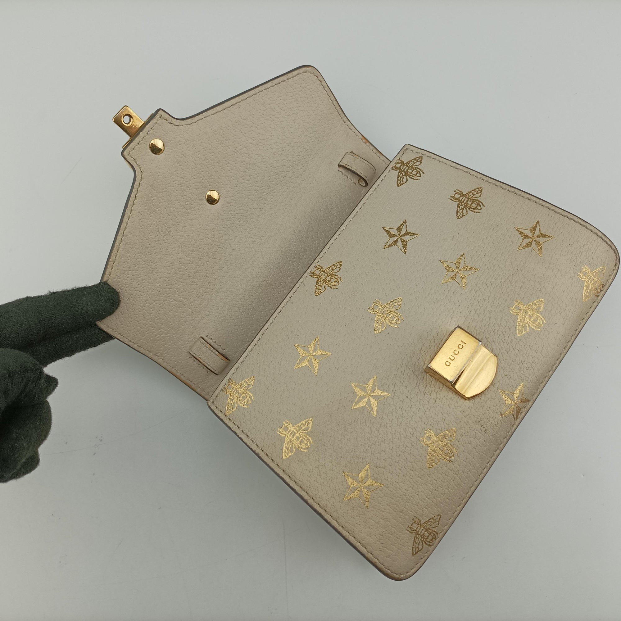 Secondhand Gucci Sylvie Ivory×navy×red Leather 470270 shoulderbag | stylenewstar