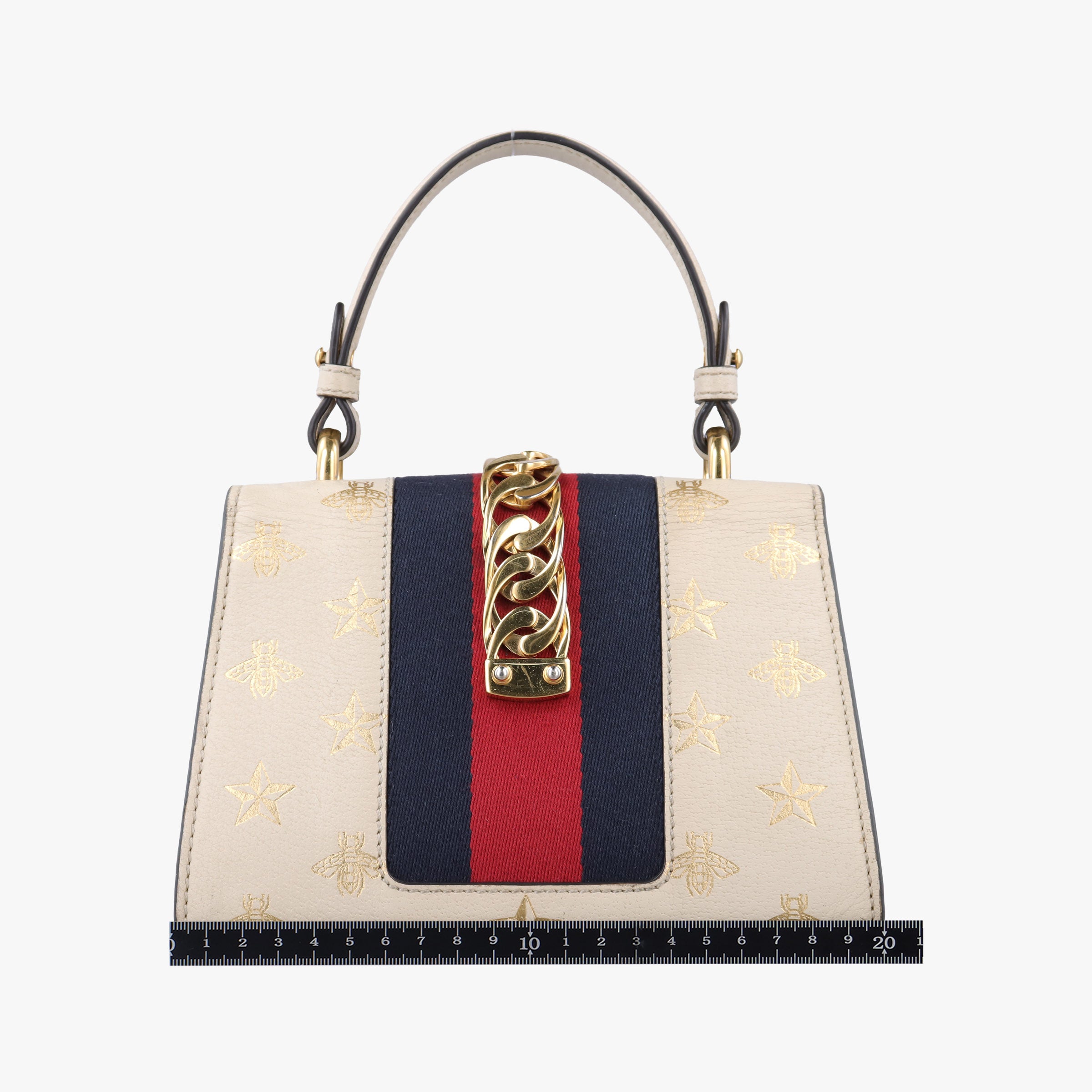 Secondhand Gucci Sylvie Ivory×navy×red Leather 470270 shoulderbag | stylenewstar