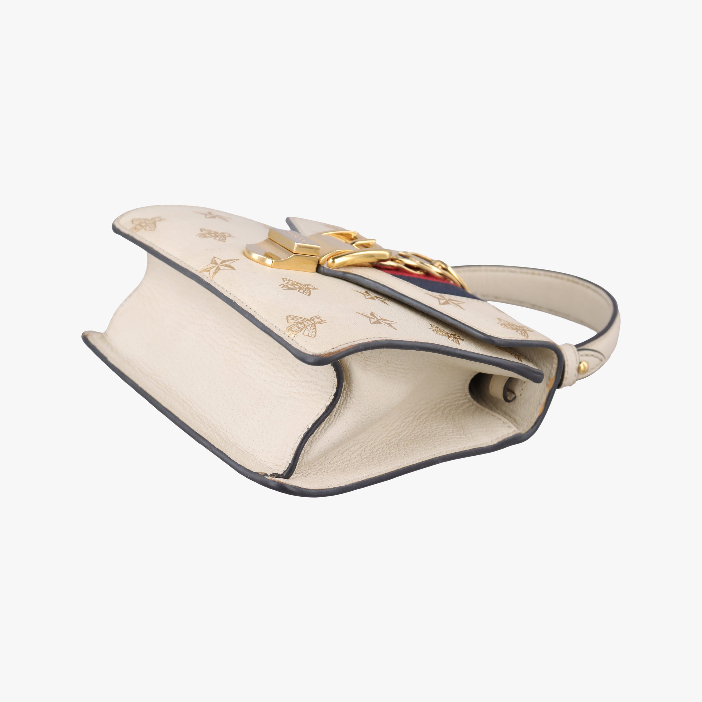 Secondhand Gucci Sylvie Ivory×navy×red Leather 470270 shoulderbag | stylenewstar