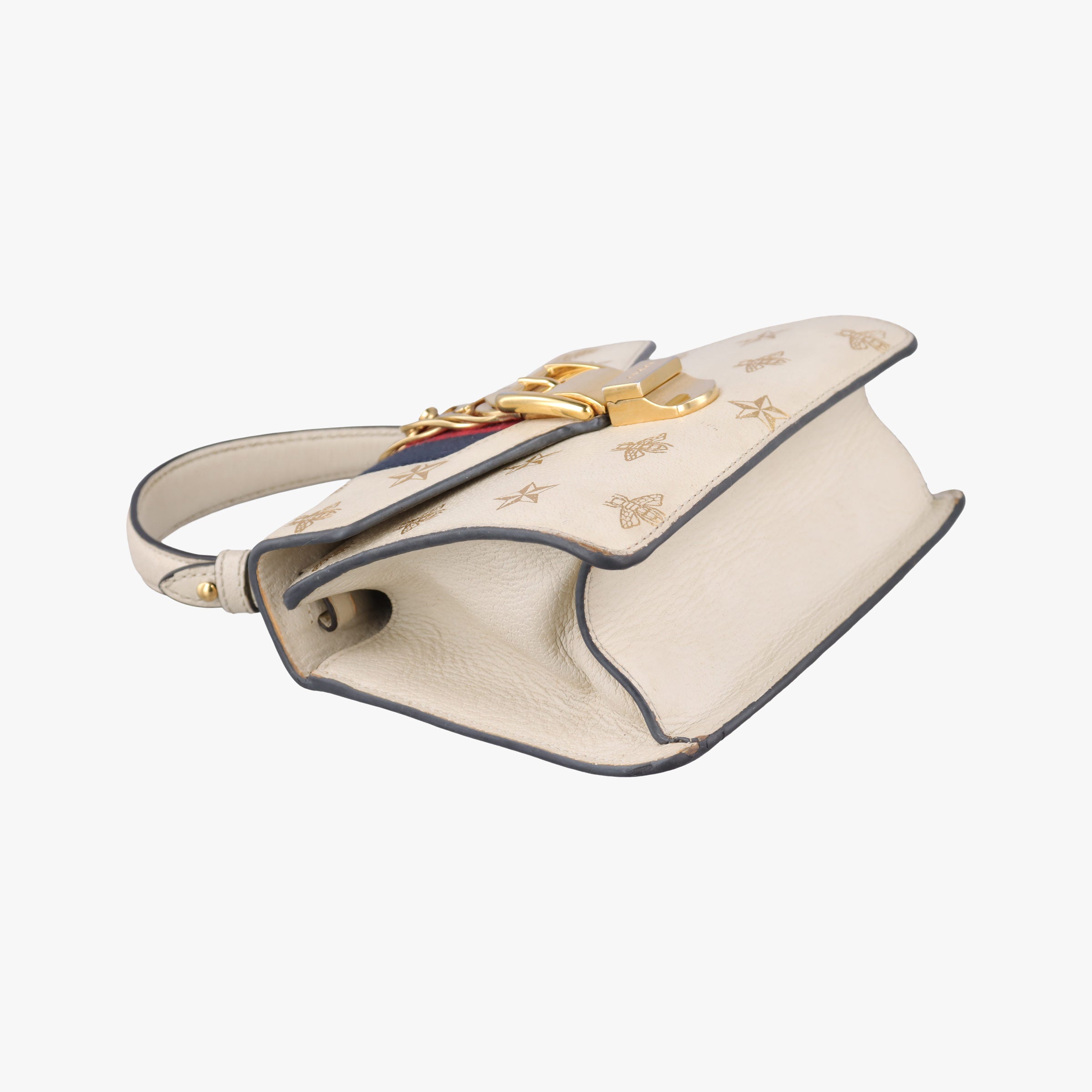 Secondhand Gucci Sylvie Ivory×navy×red Leather 470270 shoulderbag | stylenewstar