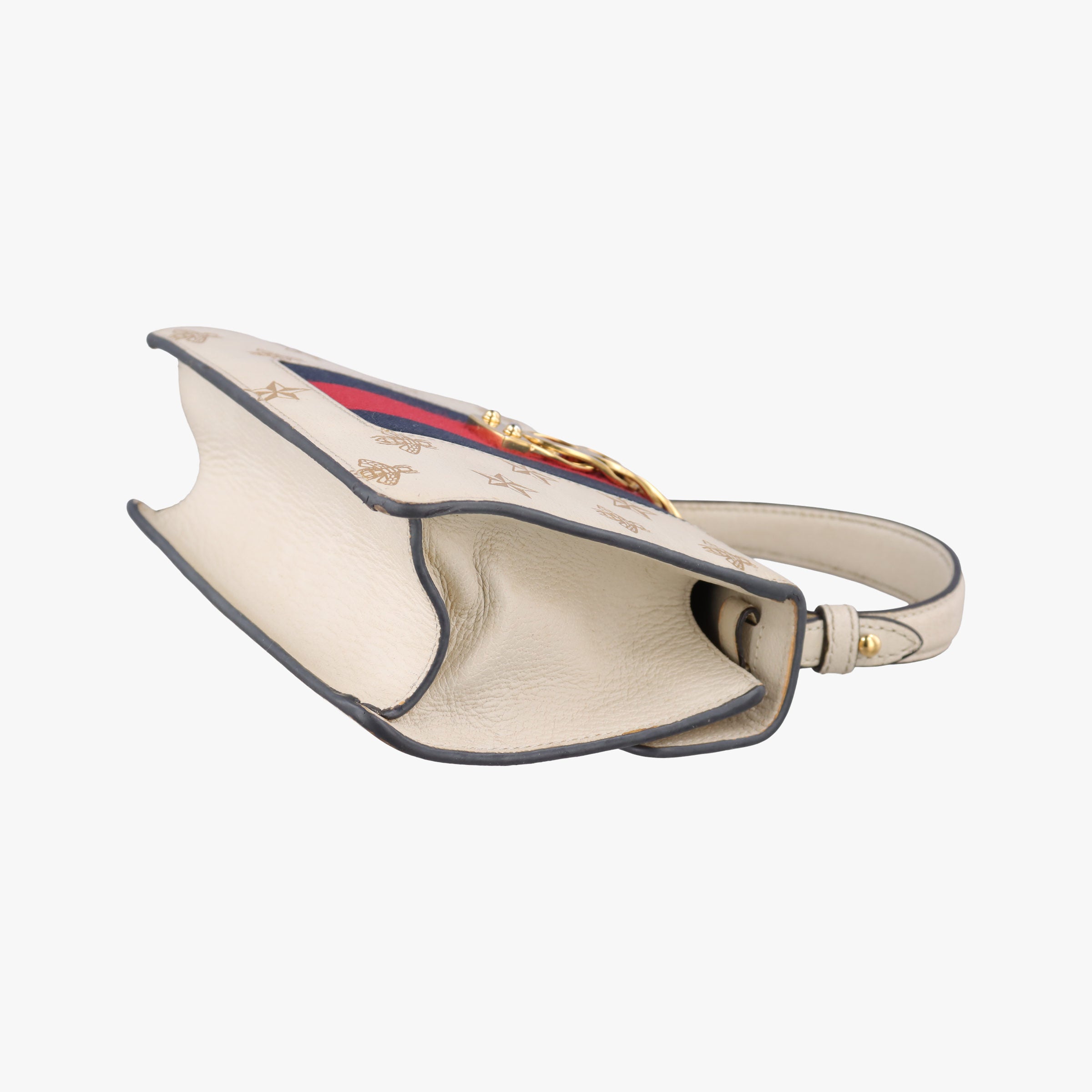 Secondhand Gucci Sylvie Ivory×navy×red Leather 470270 shoulderbag | stylenewstar