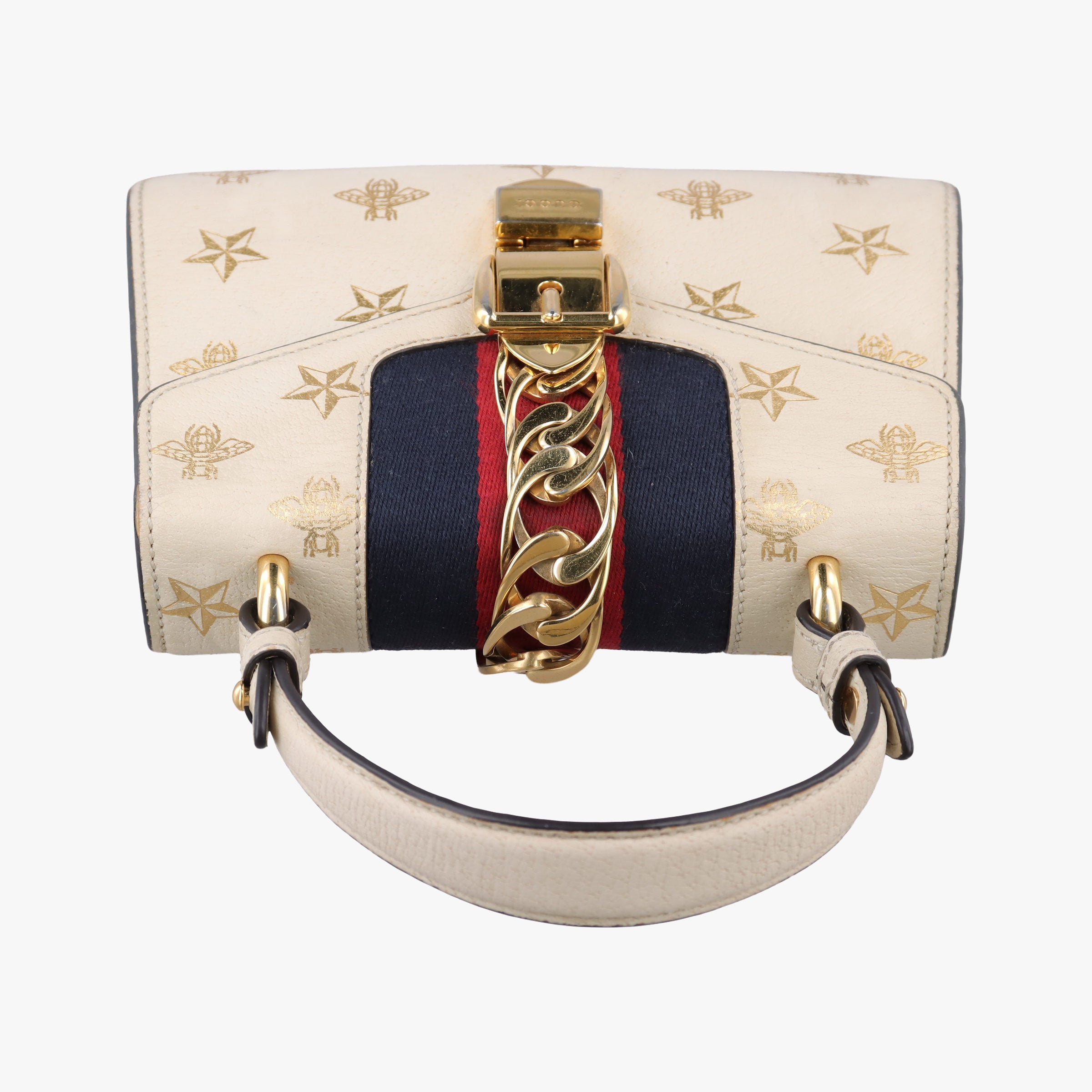 Secondhand Gucci Sylvie Ivory×navy×red Leather 470270 shoulderbag | stylenewstar
