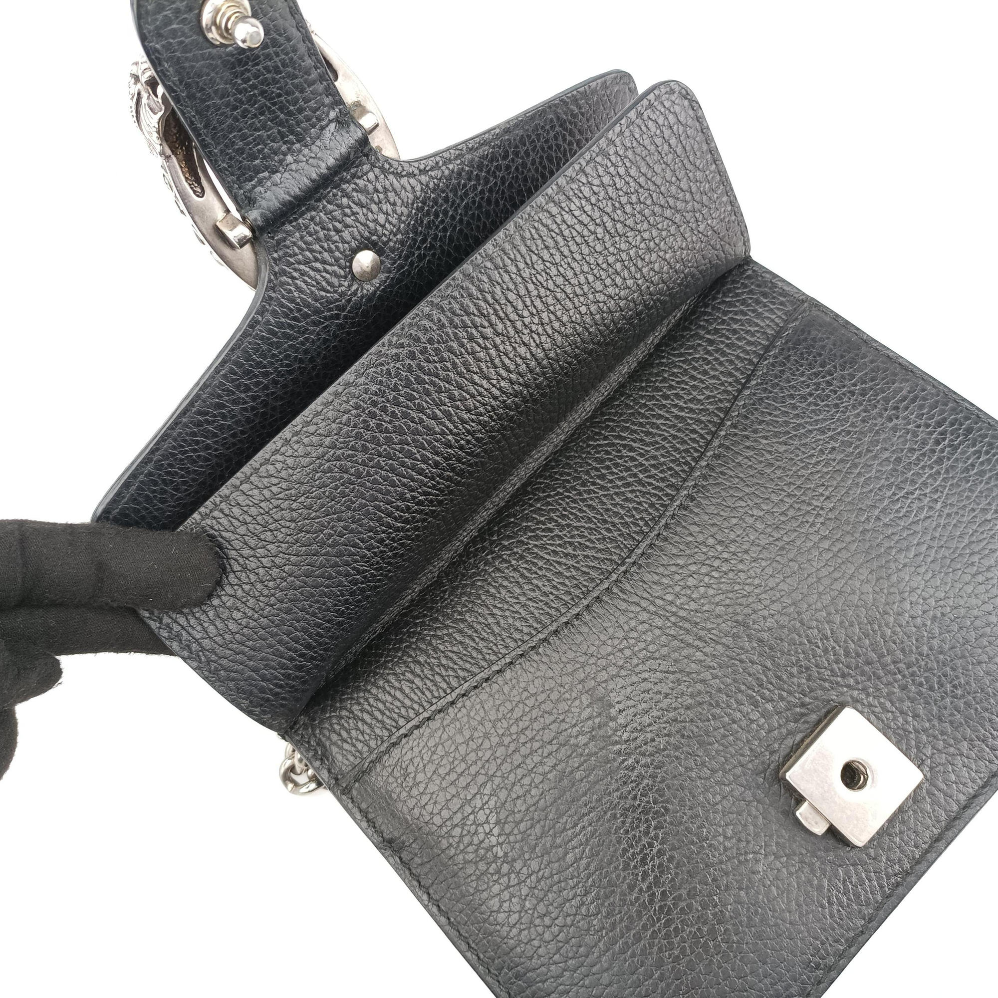 Pre-owned Gucci Dionysus Black Leather 421970 shoulderbag | stylenewstar