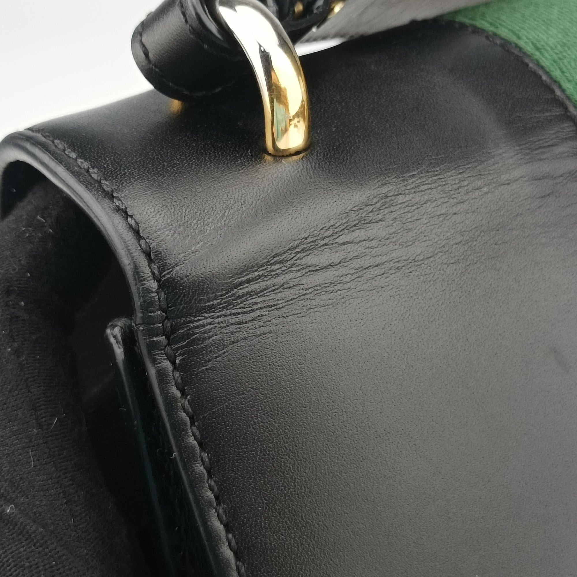 Vintage Gucci Sylvie Black×green×red Leather 421882 shoulderbag | stylenewstar