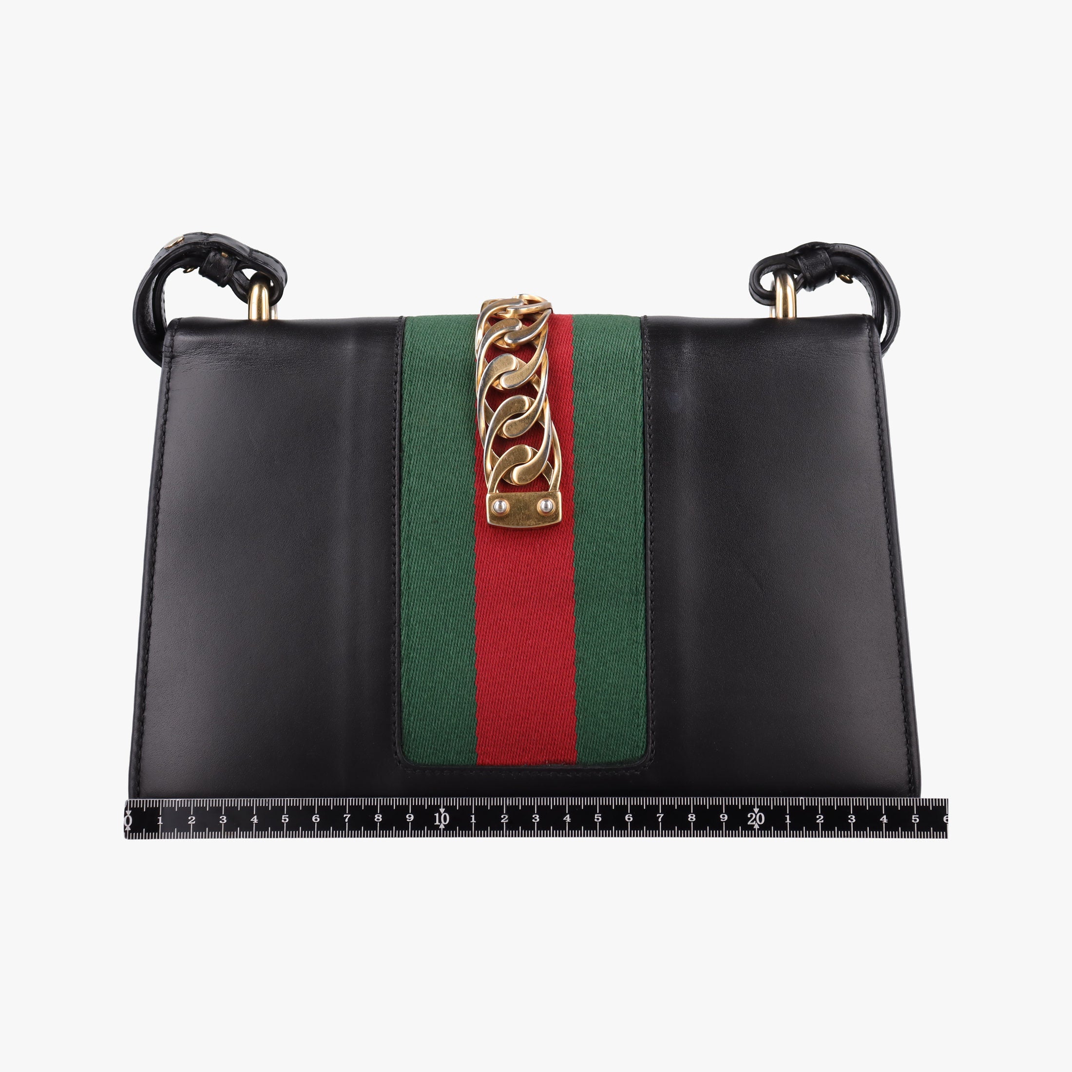 Vintage Gucci Sylvie Black×green×red Leather 421882 shoulderbag | stylenewstar