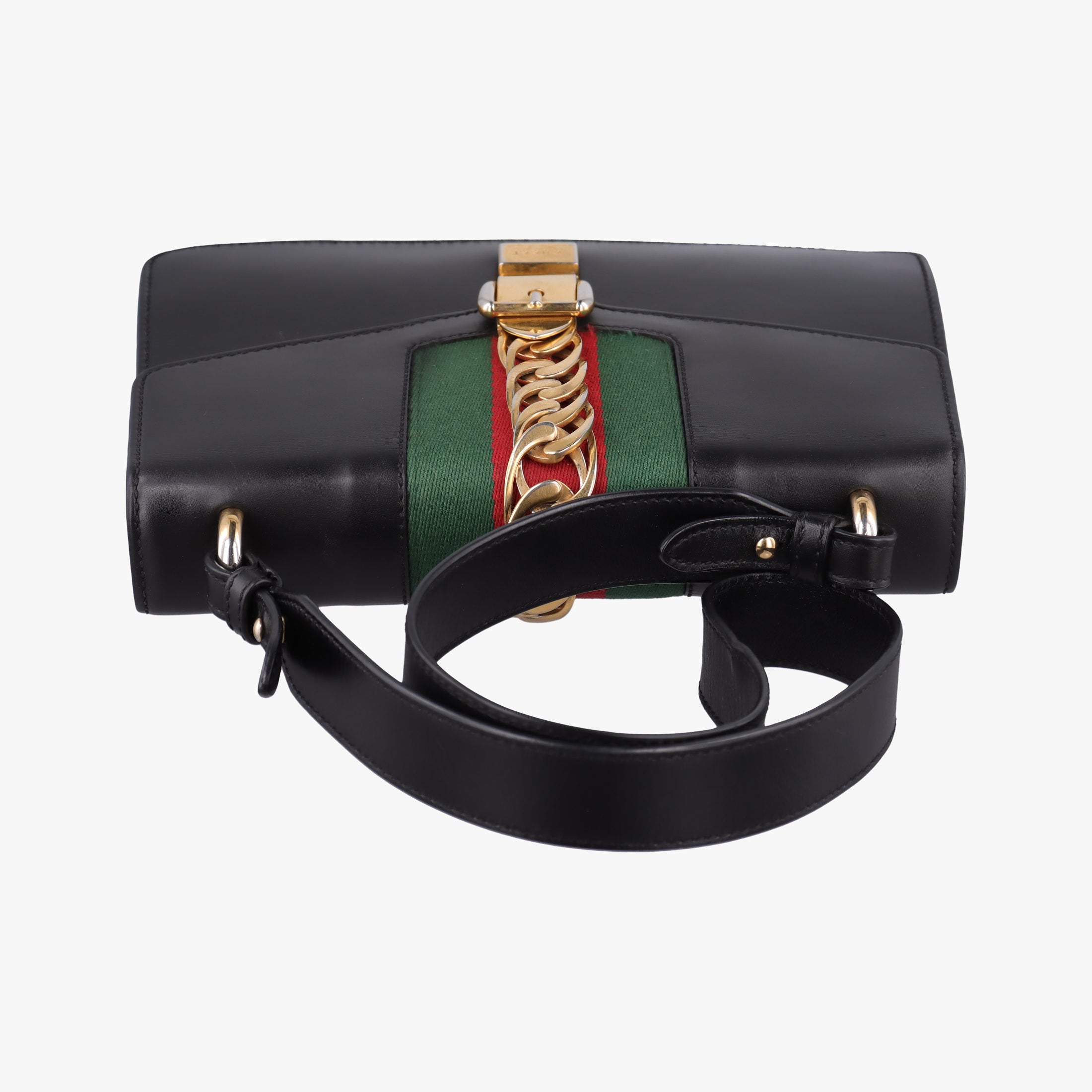 Vintage Gucci Sylvie Black×green×red Leather 421882 shoulderbag | stylenewstar