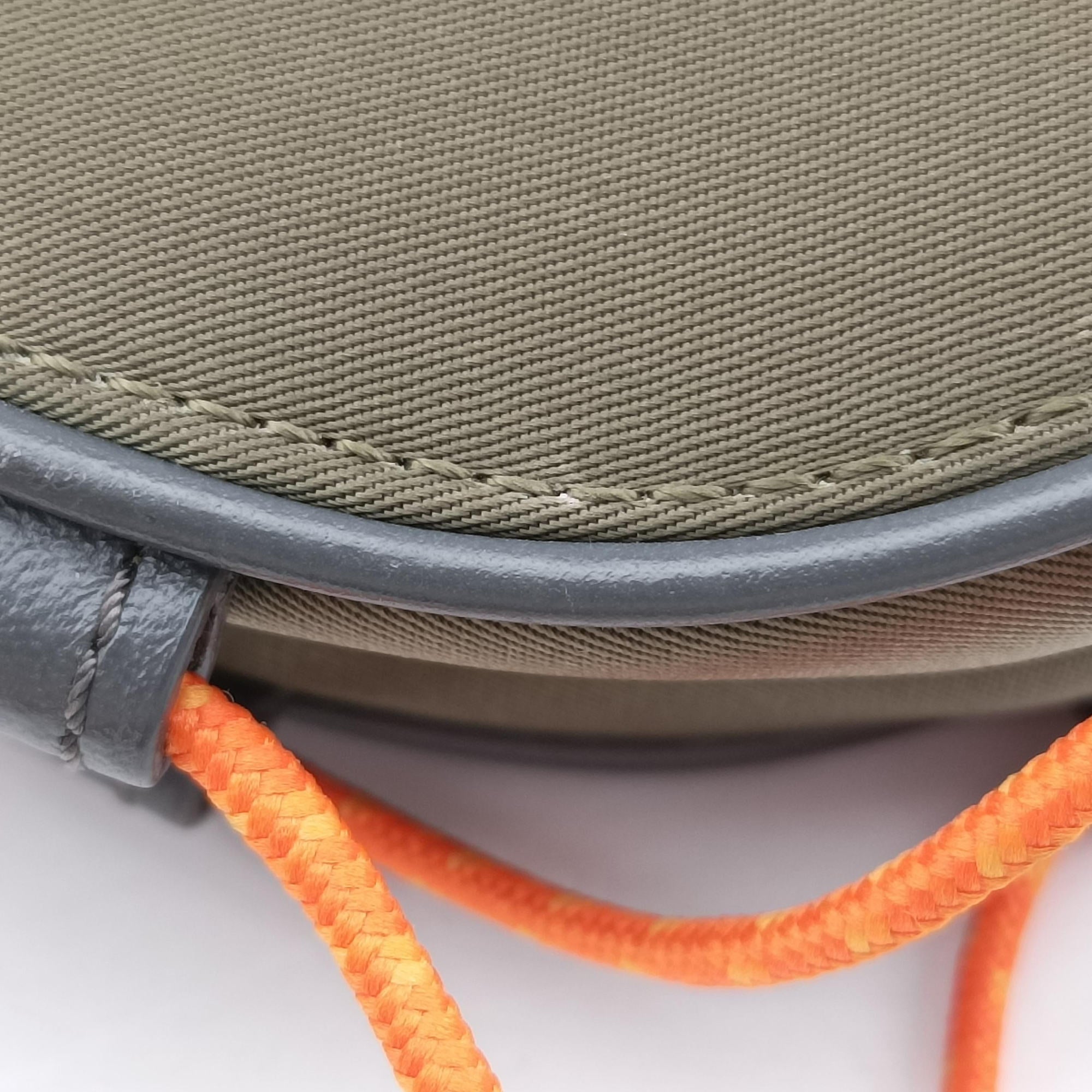 Pre-owned Christian Dior saddle Green×Navy Leather×Nylon  shoulderbag | stylenewstar