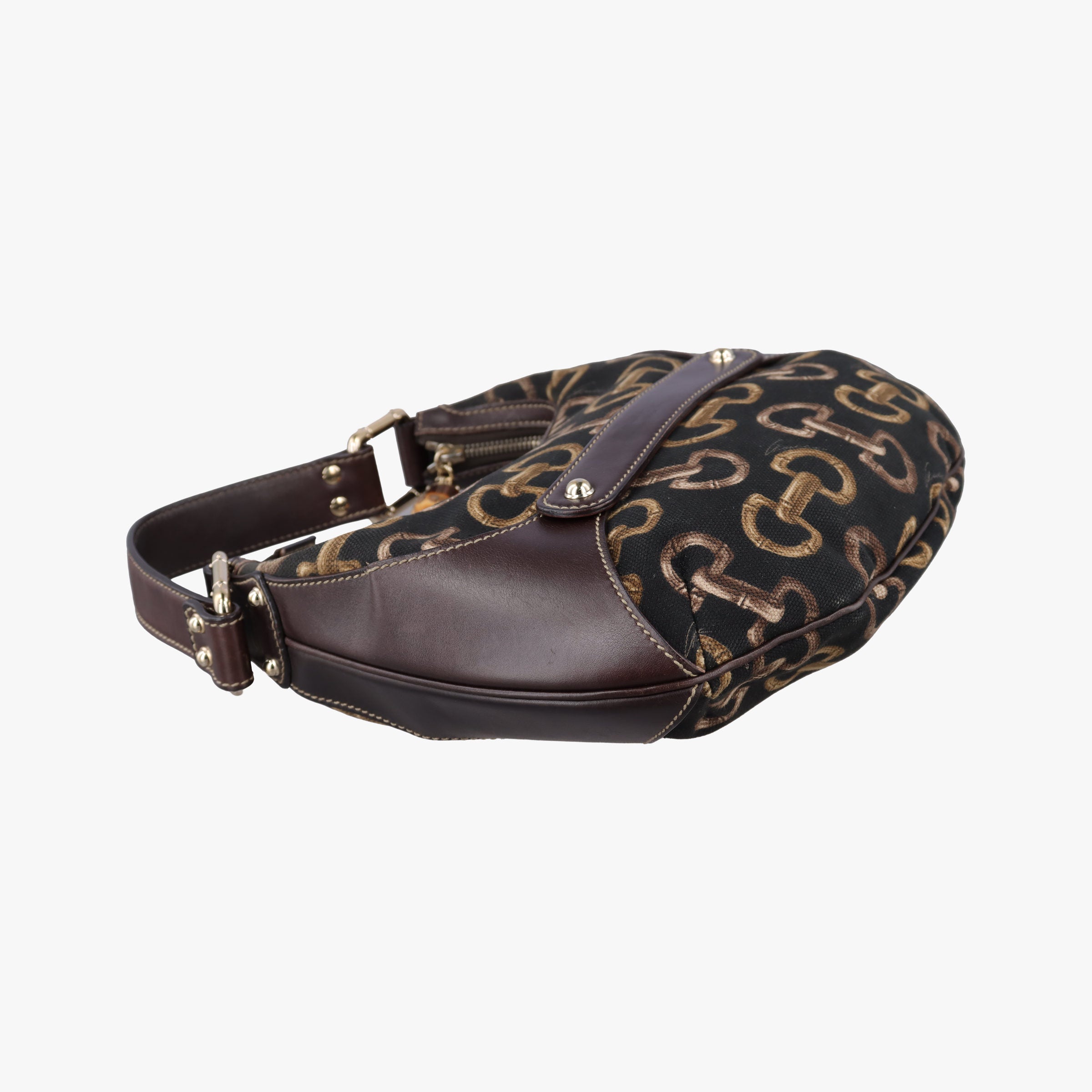 Pre-owned Gucci Amalfi bamboo Brown Canvas×Leather 154378 handbag | stylenewstar