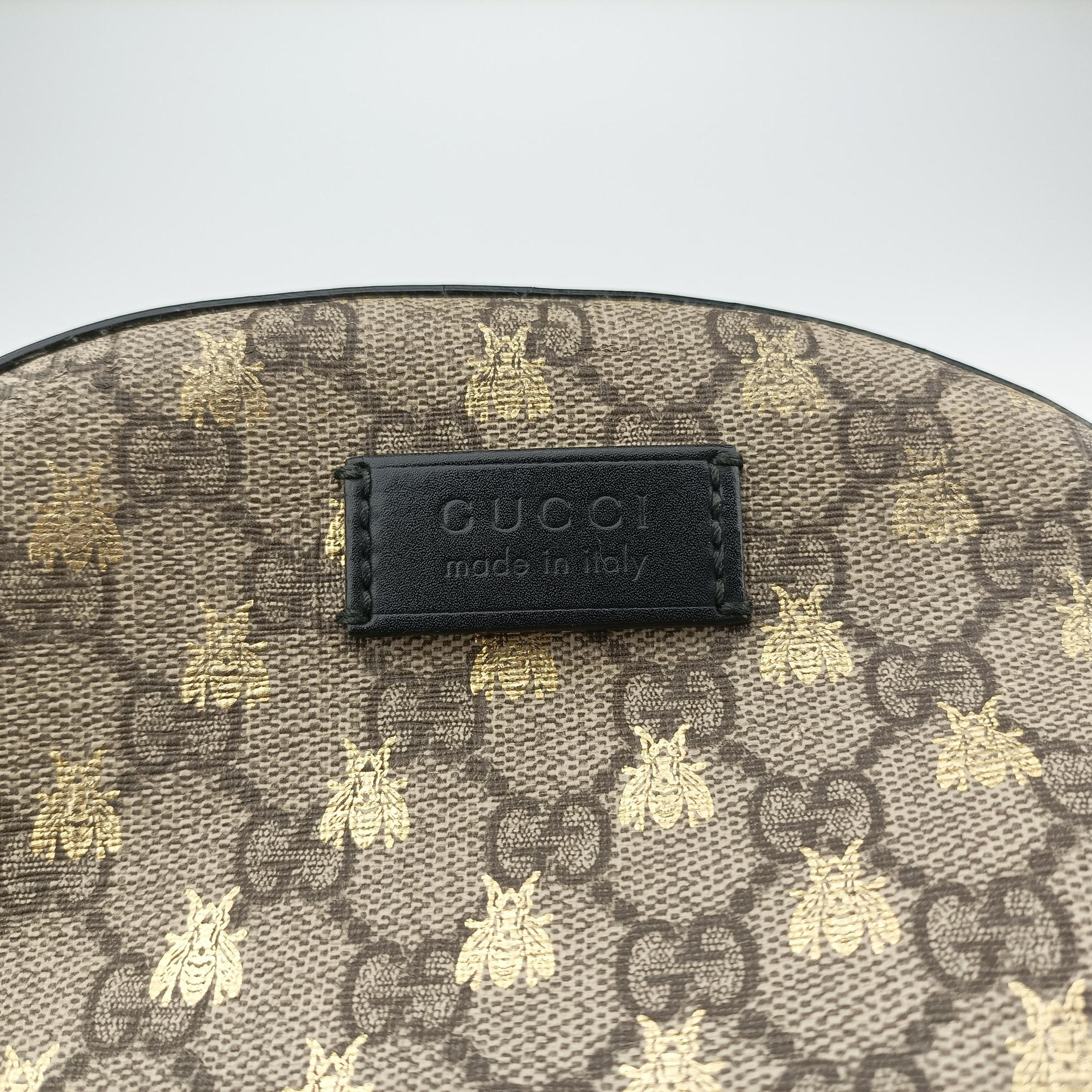 Pre-owned Gucci GG Supreme Tian beige×black PVC coated canvas×leather 427042 backpack/rucksack | stylenewstar