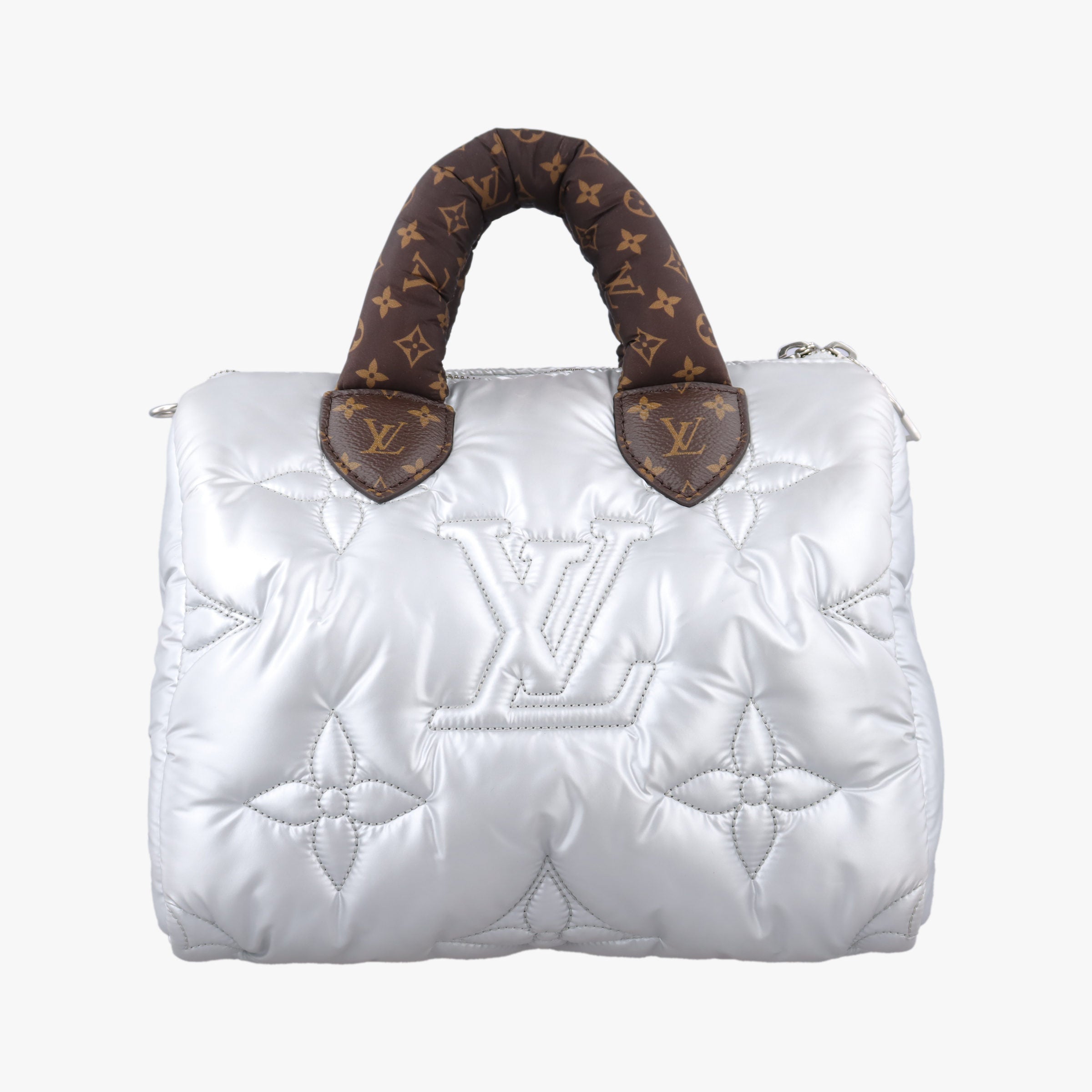 Pre-owned Louis Vuitton Speedy Bandouliere 25 Silver Recycled metallic nylon M20973 handbag | stylenewstar