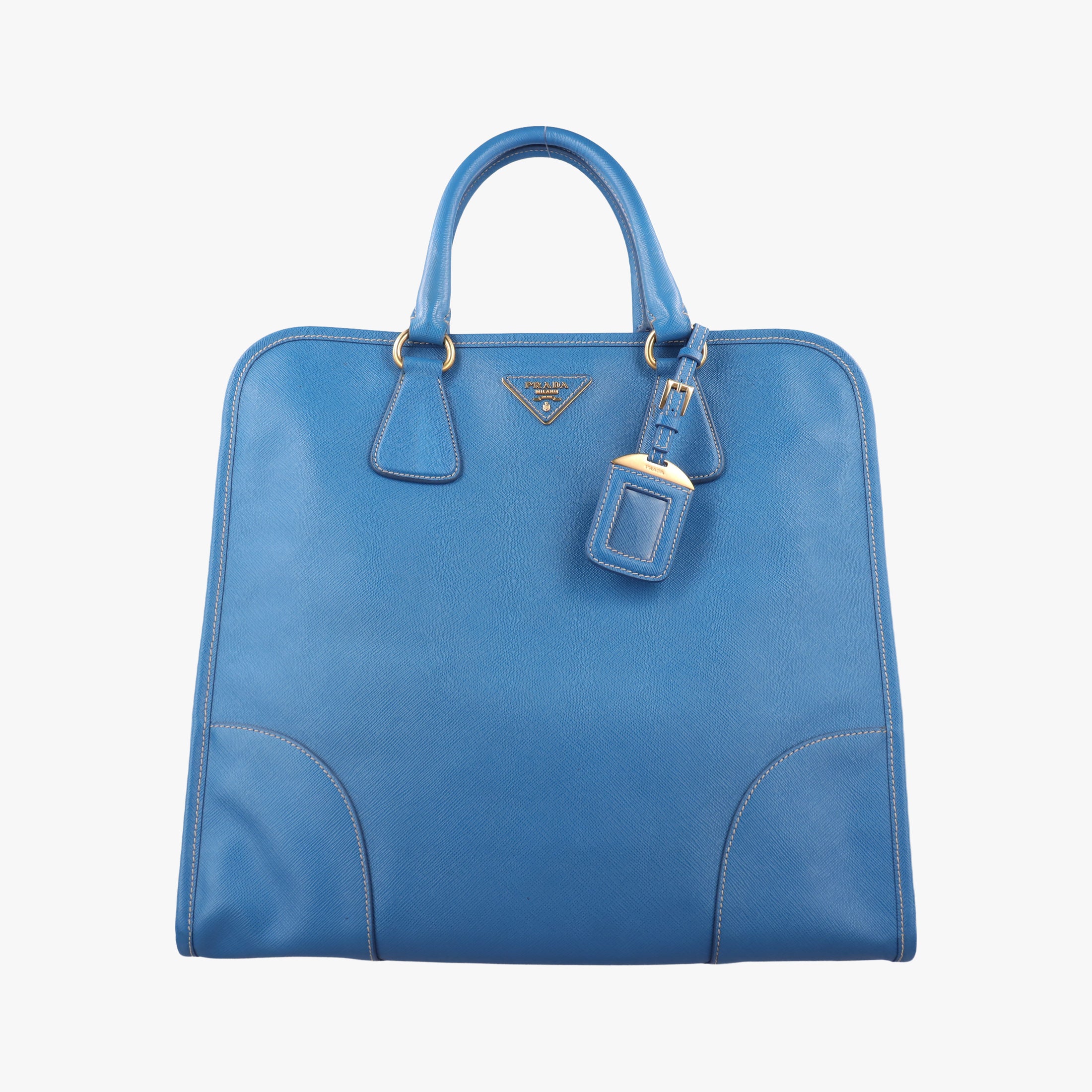 Vintage Prada Paradigme Lucido Tote Top Handle Blue SAFFIANO Leather BN2254 handbag | stylenewstar