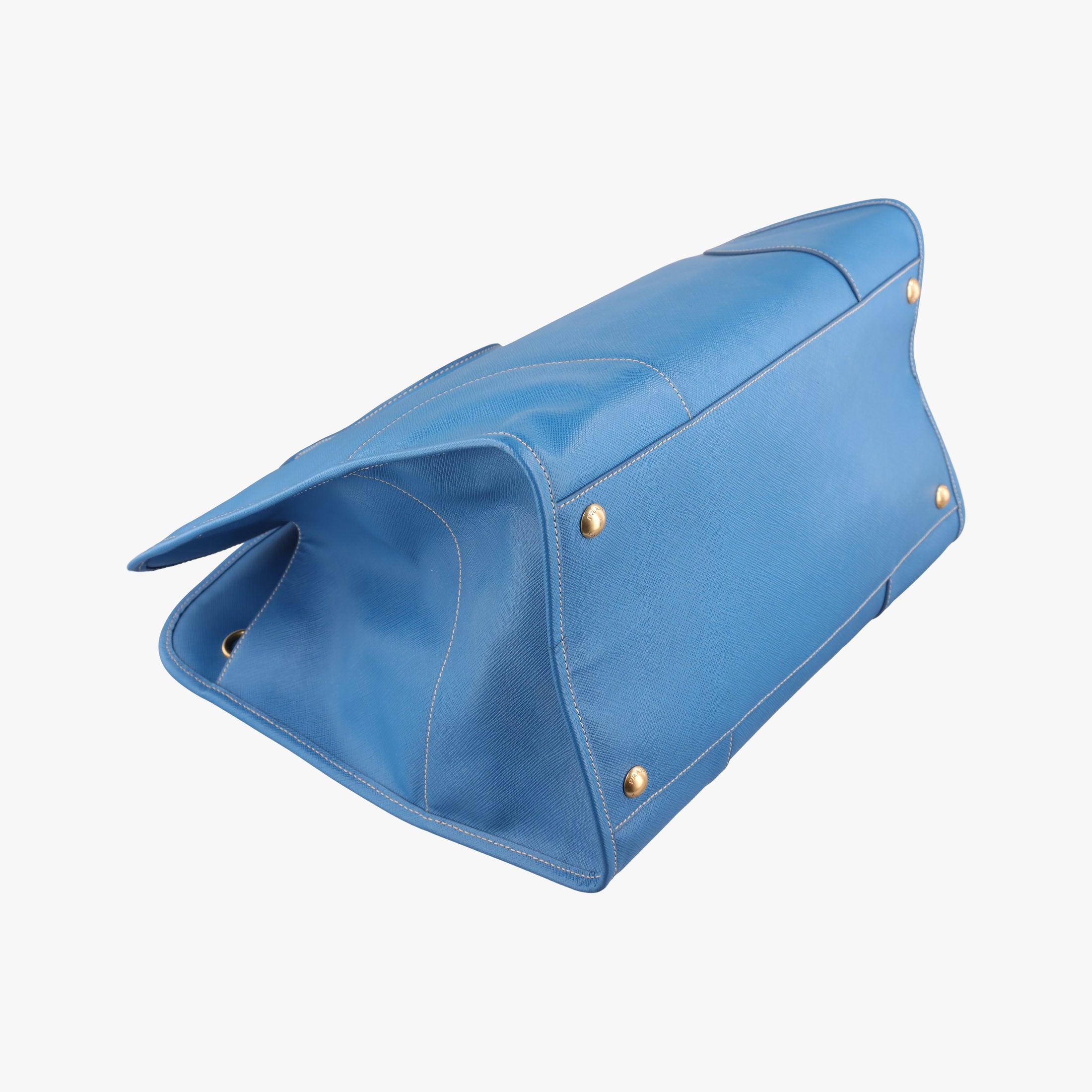 Vintage Prada Paradigme Lucido Tote Top Handle Blue SAFFIANO Leather BN2254 handbag | stylenewstar