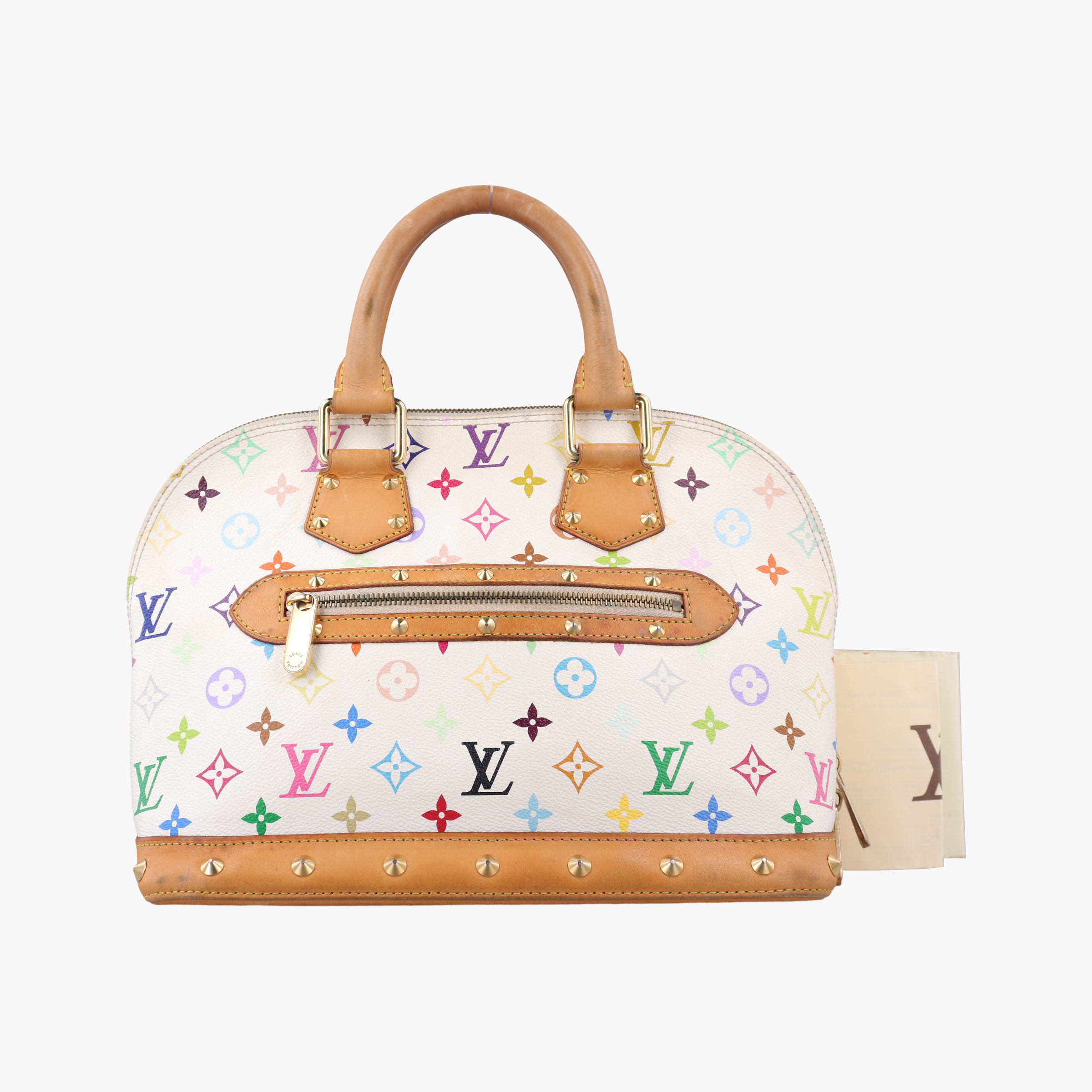 Vintage Louis Vuitton Alma PM white Monogram Multicolor M92647 handbag | stylenewstar