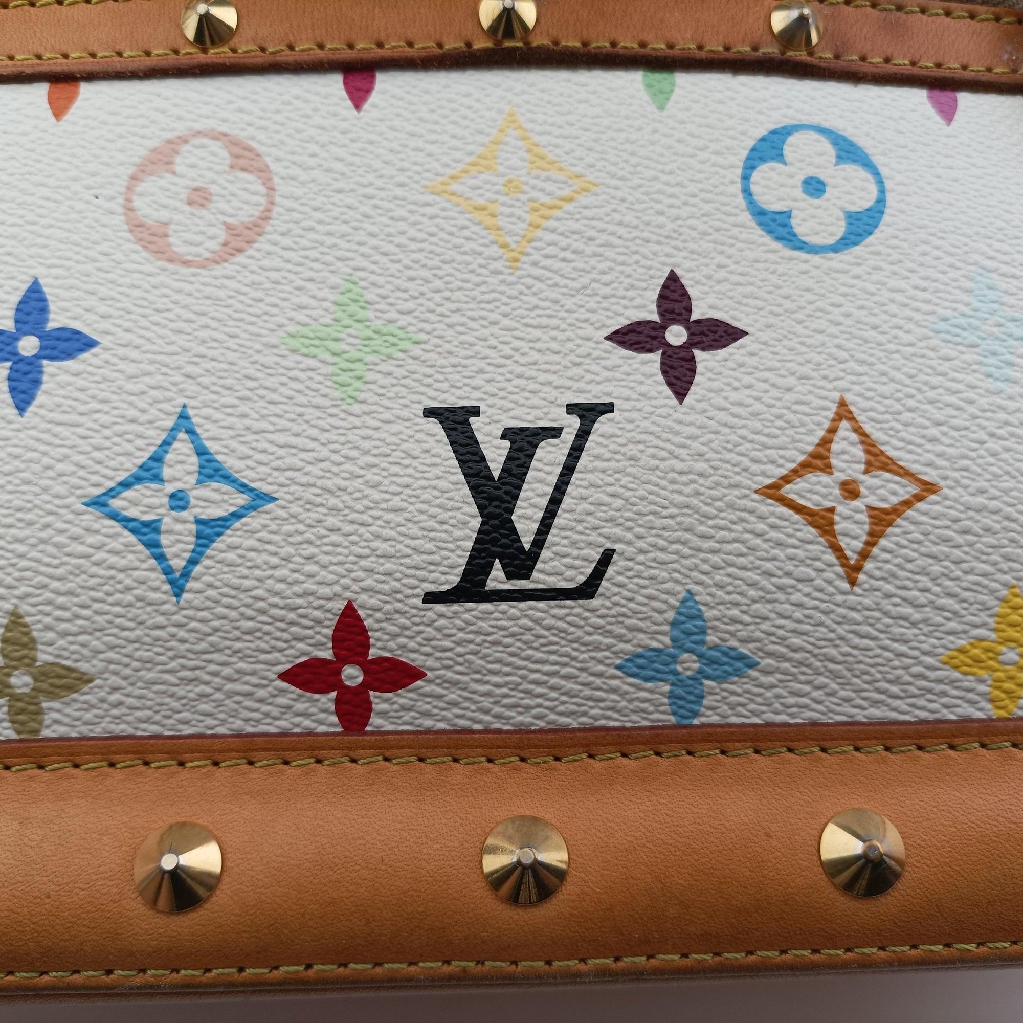 Vintage Louis Vuitton Alma PM white Monogram Multicolor M92647 handbag | stylenewstar