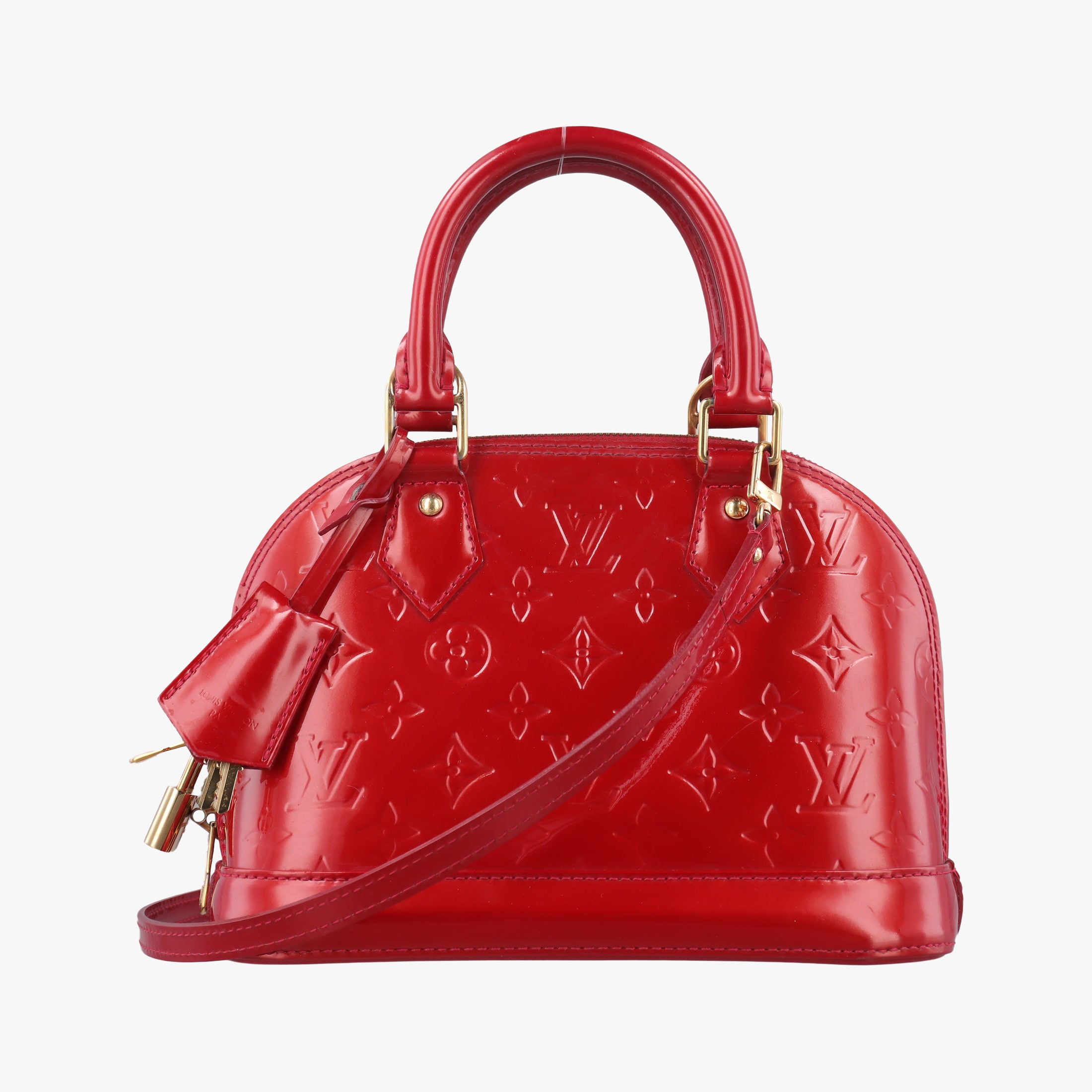 Pre-owned Louis Vuitton Alma BB CERISE Vernis M90174 shoulderbag | stylenewstar