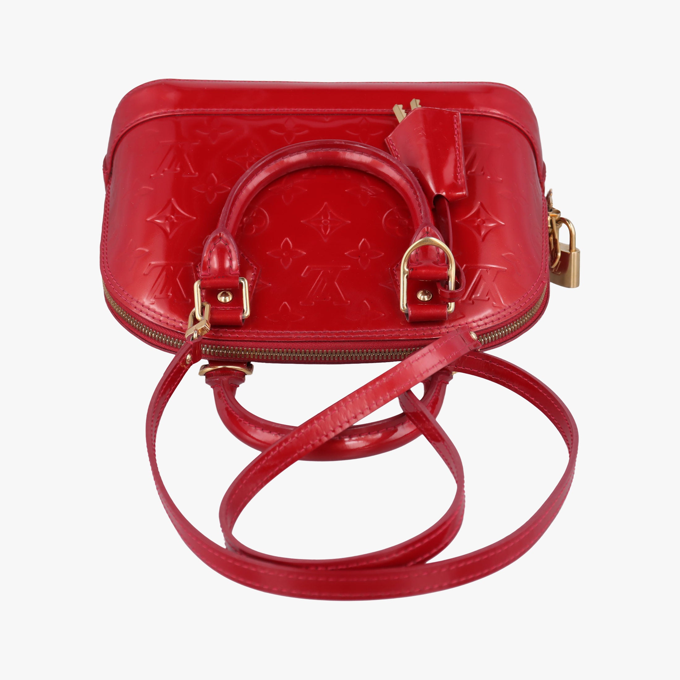 Pre-owned Louis Vuitton Alma BB CERISE Vernis M90174 shoulderbag | stylenewstar