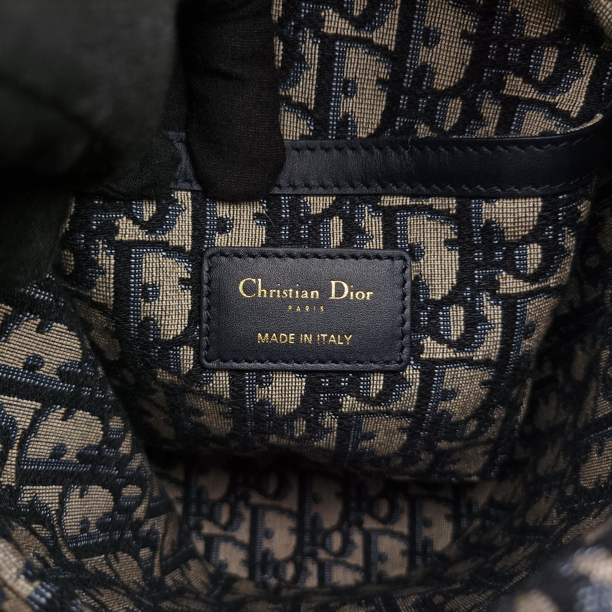 Pre-owned Christian Dior Wicker Basket Beige×navy Natural wicker×Dior oblique jacquard  shoulderbag | stylenewstar