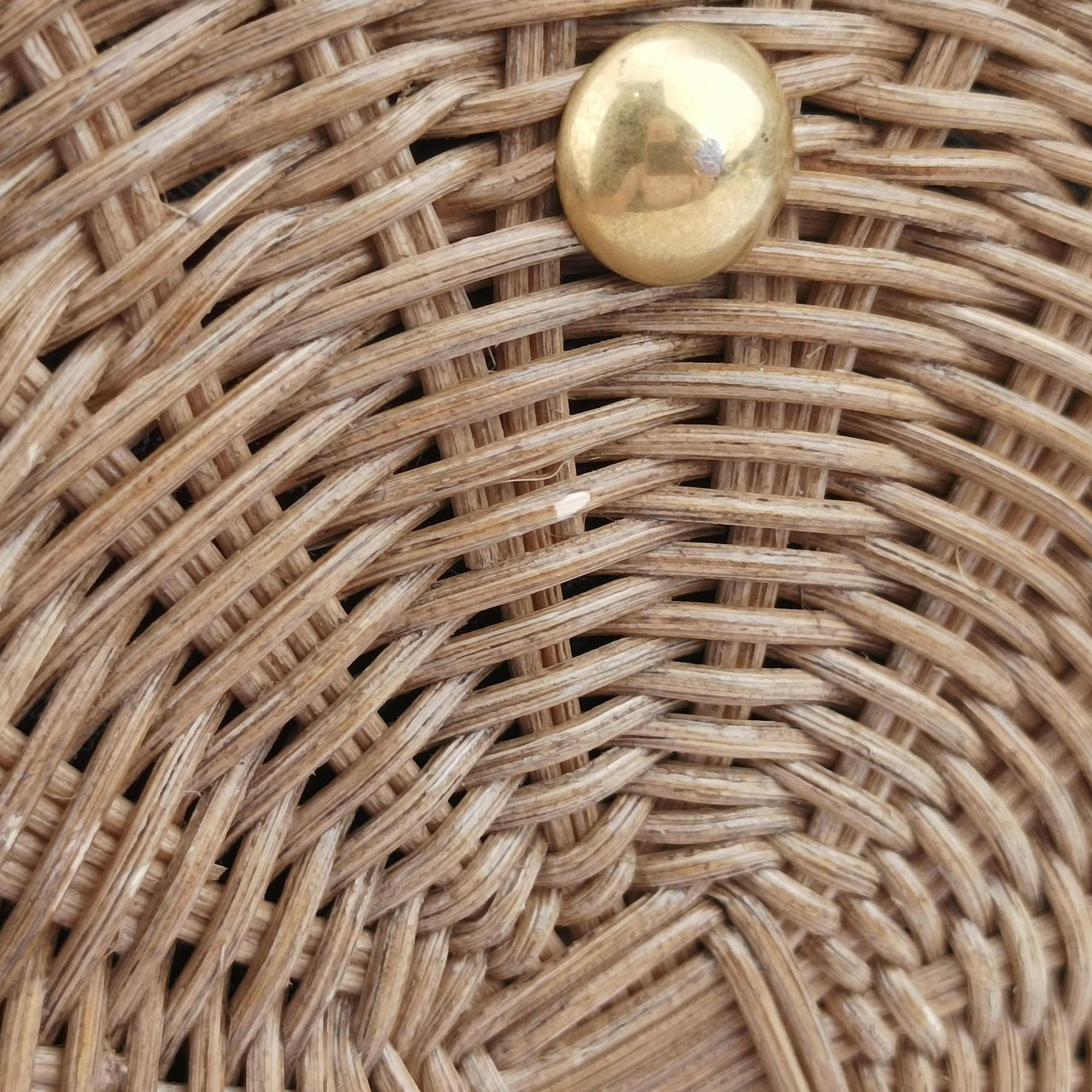 Pre-owned Christian Dior Wicker Basket Beige×navy Natural wicker×Dior oblique jacquard  shoulderbag | stylenewstar
