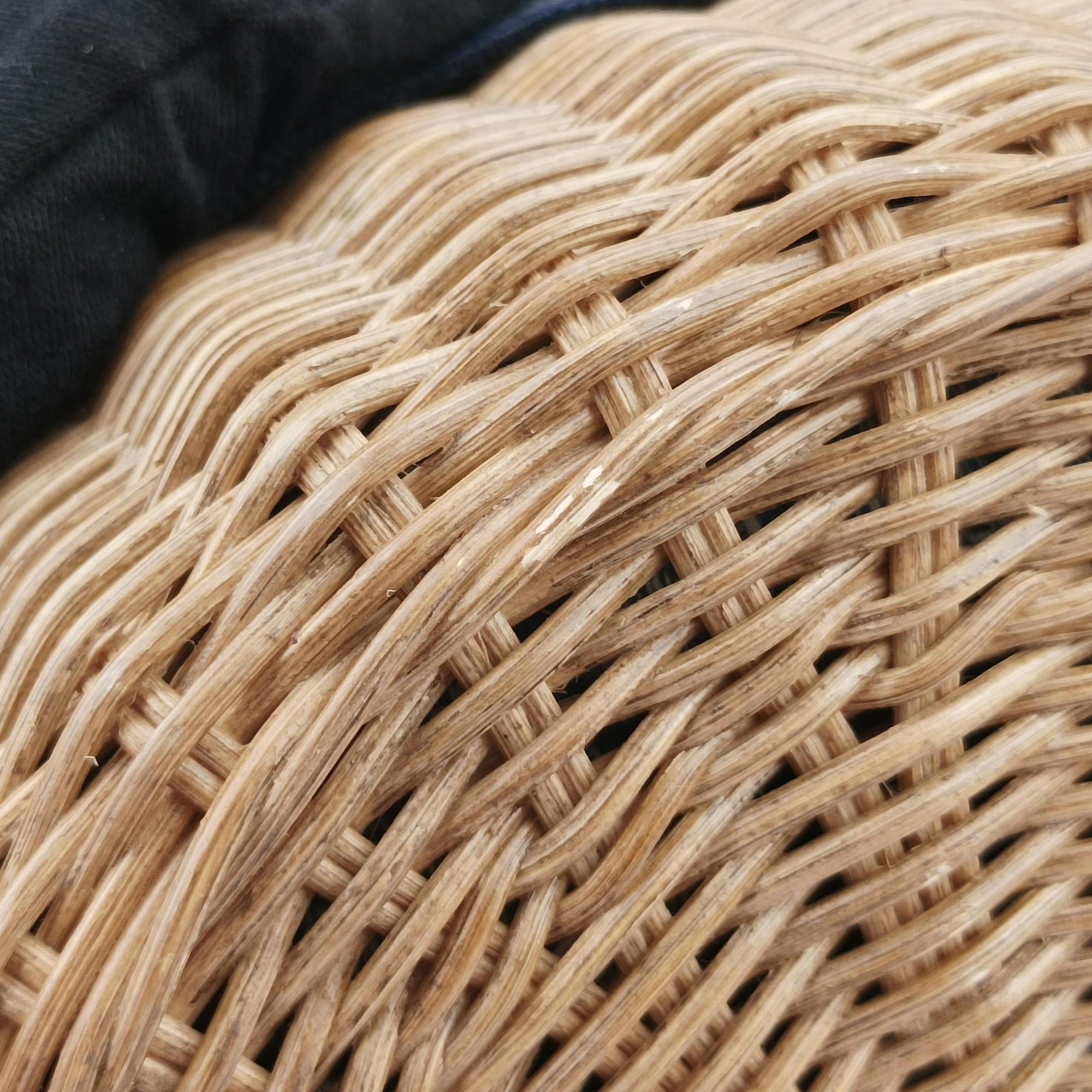 Pre-owned Christian Dior Wicker Basket Beige×navy Natural wicker×Dior oblique jacquard  shoulderbag | stylenewstar