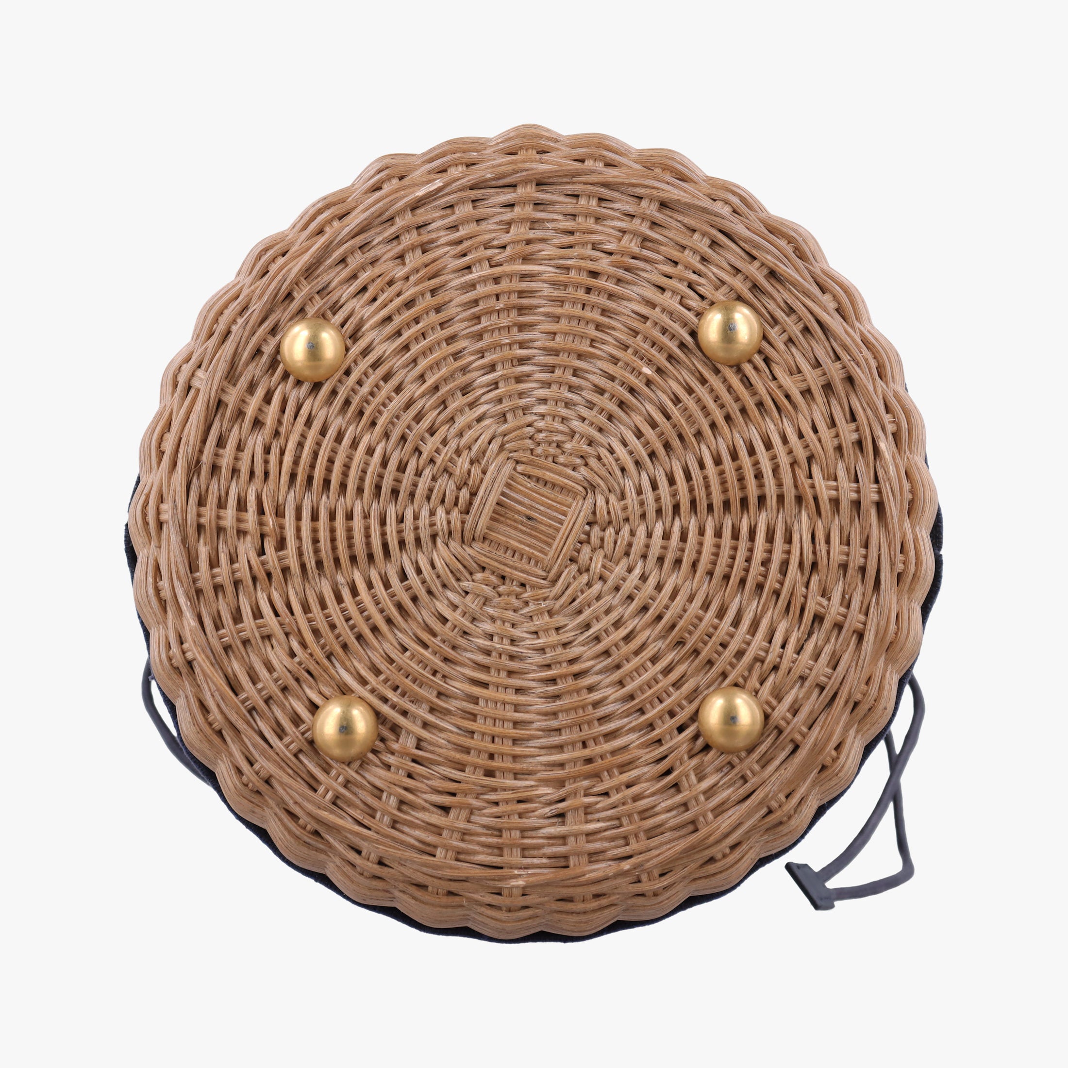 Pre-owned Christian Dior Wicker Basket Beige×navy Natural wicker×Dior oblique jacquard  shoulderbag | stylenewstar