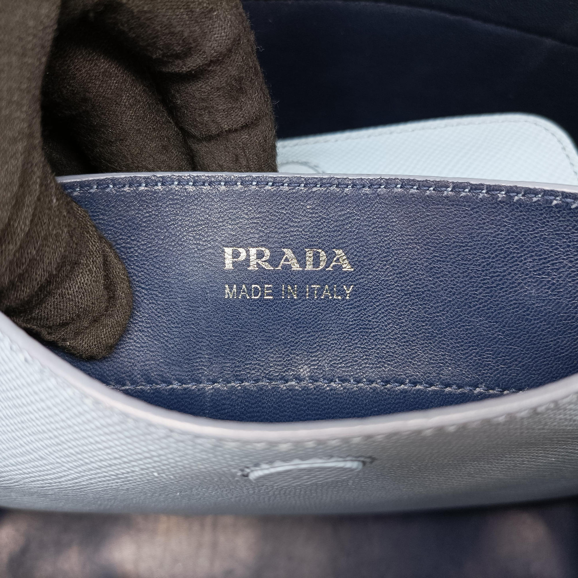 Secondhand Prada Half Flap Double Turn Lock Blue SAFFIANO Leather BN2821 shoulderbag | stylenewstar