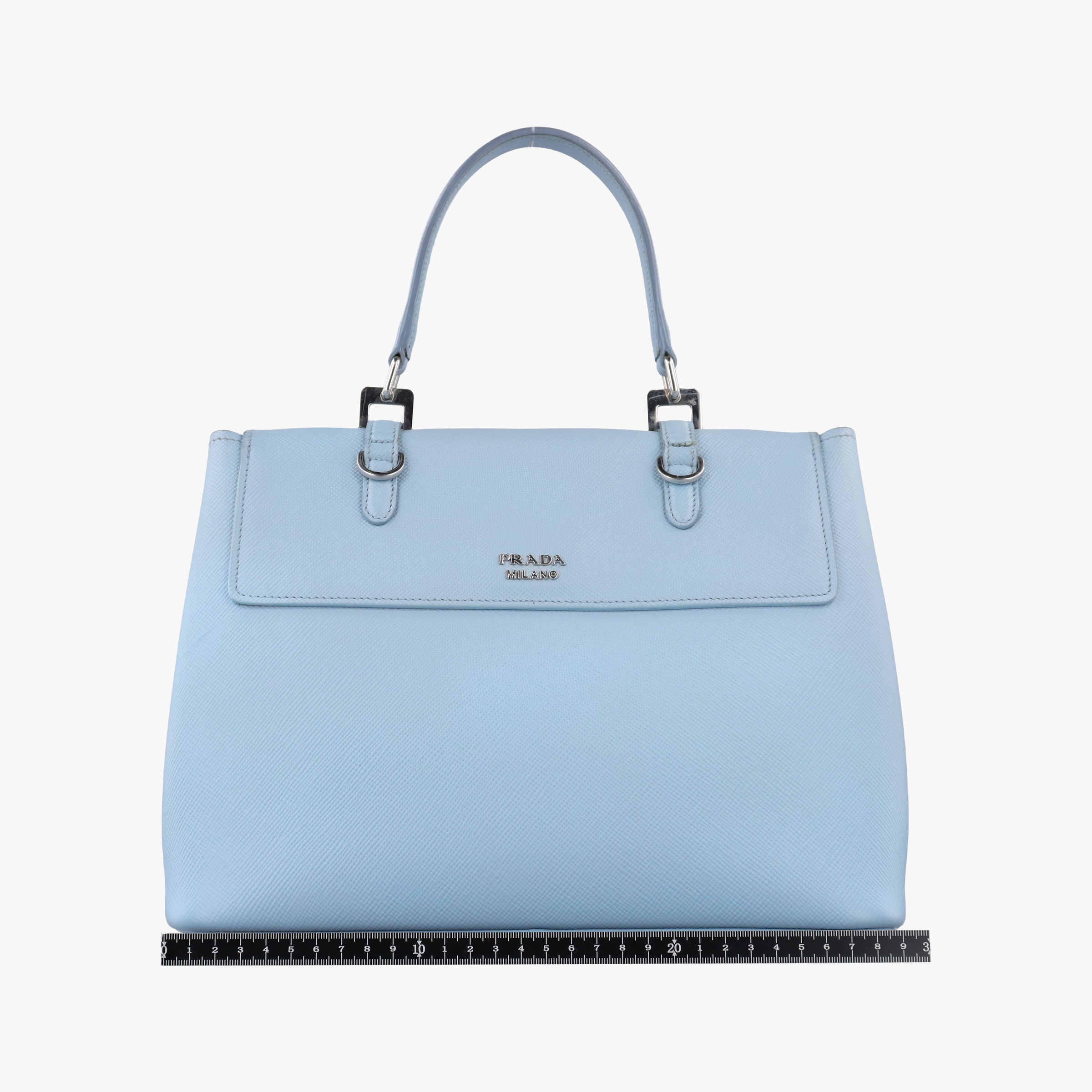 Secondhand Prada Half Flap Double Turn Lock Blue SAFFIANO Leather BN2821 shoulderbag | stylenewstar