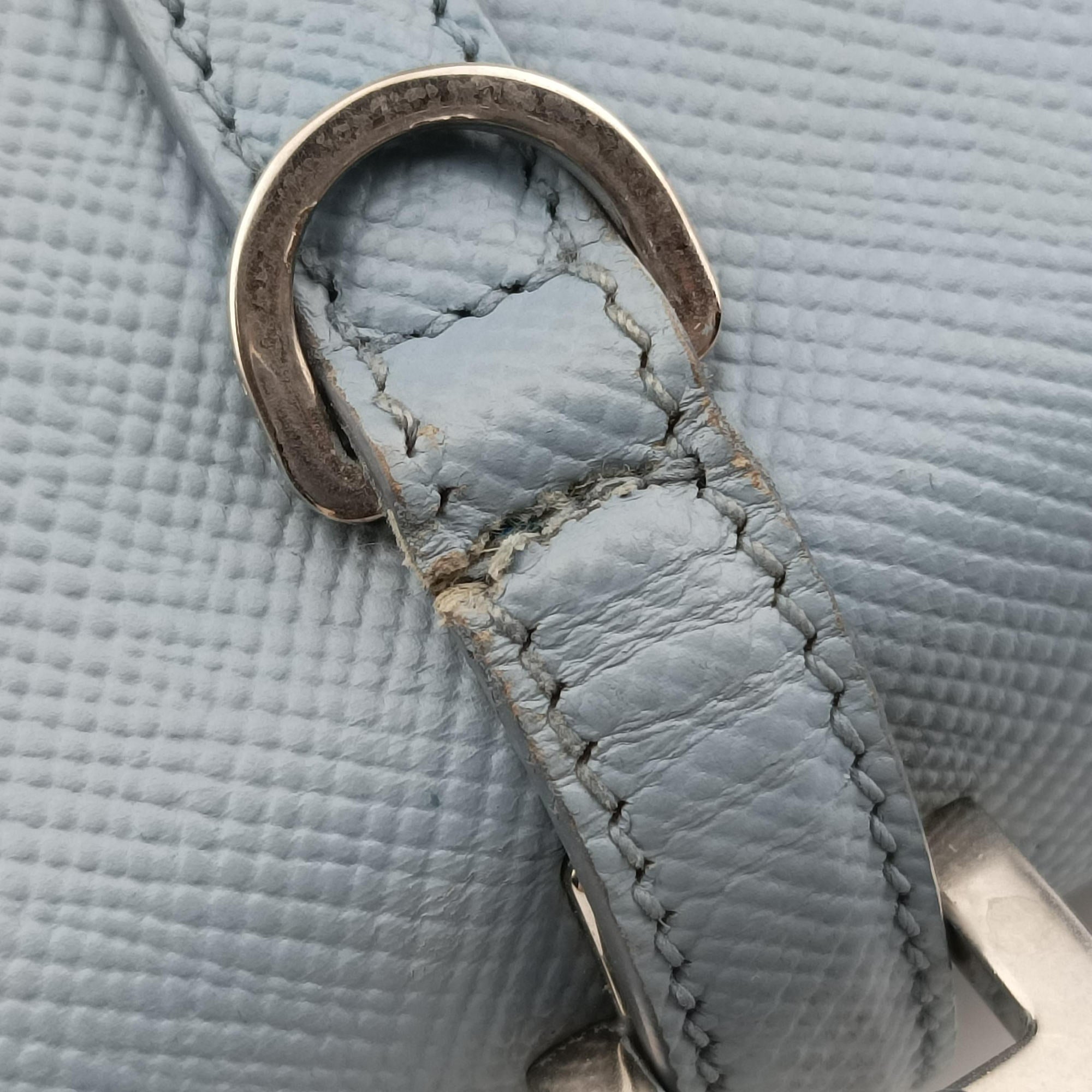Secondhand Prada Half Flap Double Turn Lock Blue SAFFIANO Leather BN2821 shoulderbag | stylenewstar