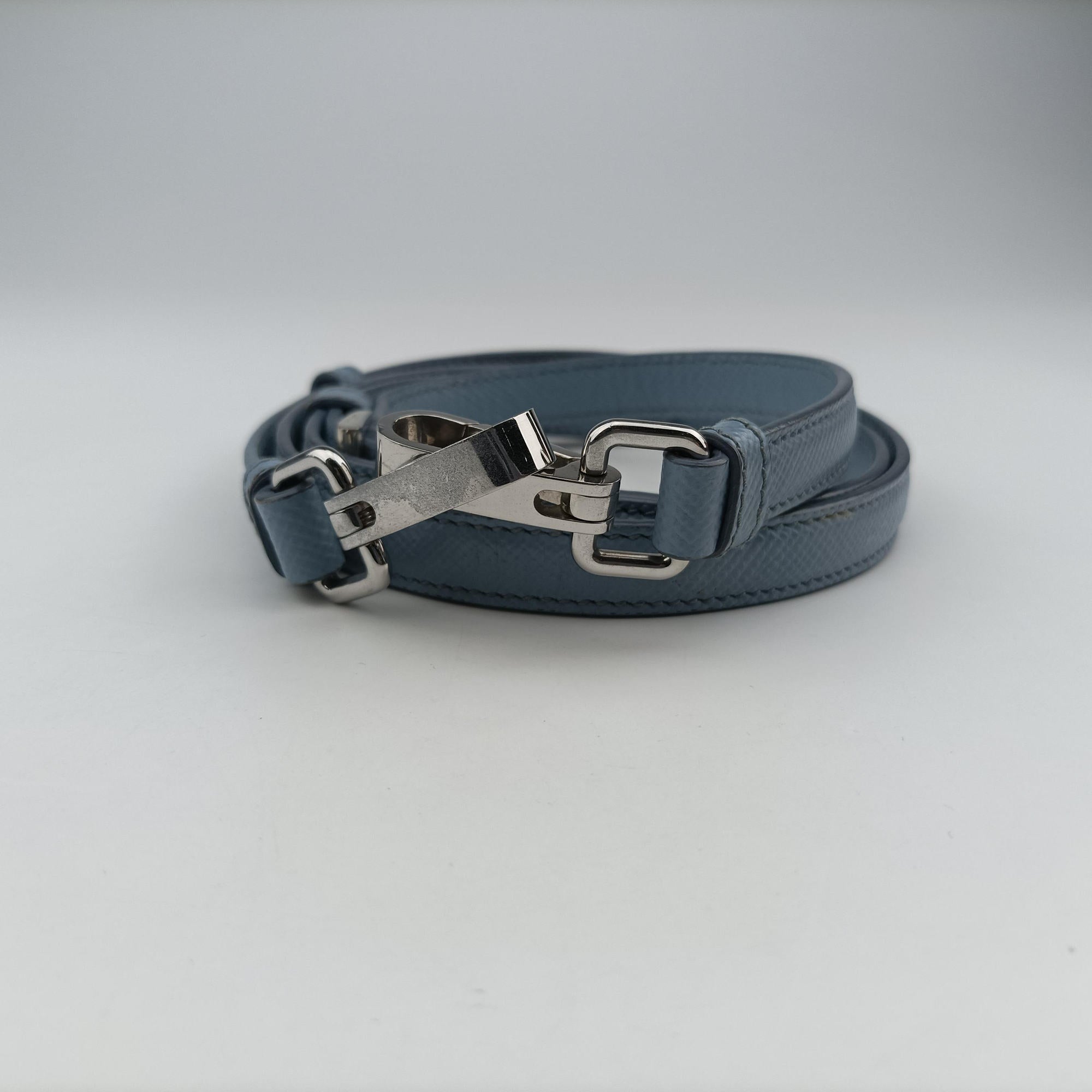 Secondhand Prada Half Flap Double Turn Lock Blue SAFFIANO Leather BN2821 shoulderbag | stylenewstar