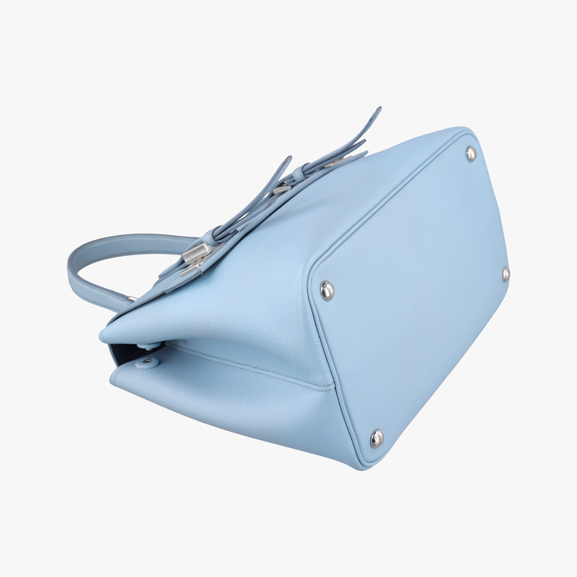 Secondhand Prada Half Flap Double Turn Lock Blue SAFFIANO Leather BN2821 shoulderbag | stylenewstar
