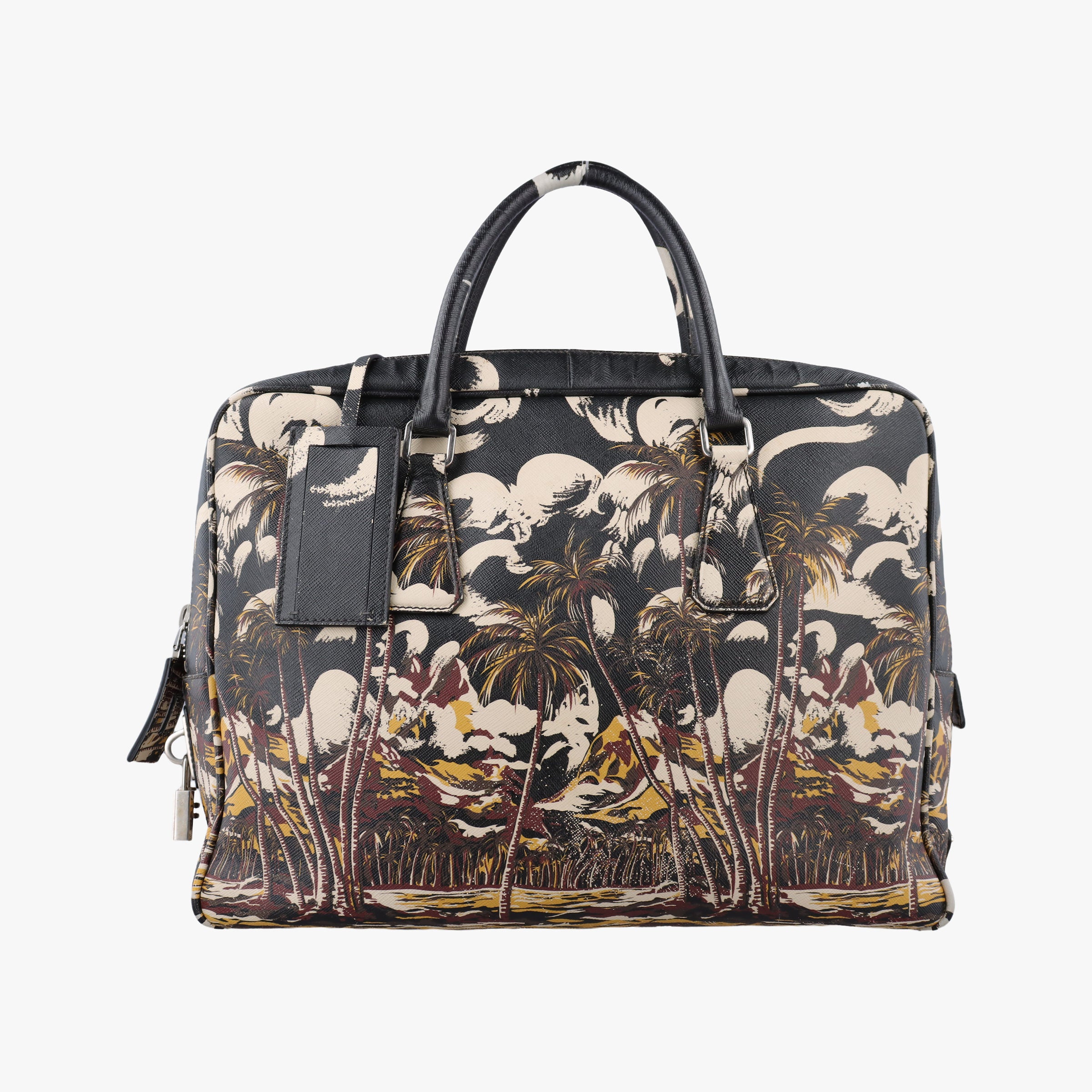 Pre-owned Prada Convertible Bauletto Floral Print Multicolour SAFFIANO Leather  handbag | stylenewstar