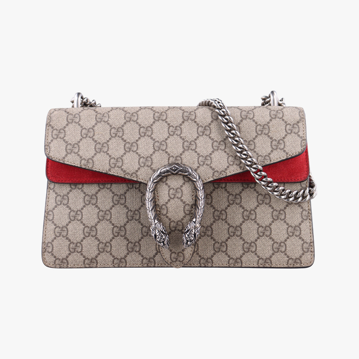 Pre-owned Gucci Dionysus Beige x Red PVC coated canvas × suede 400249 shoulderbag | stylenewstar