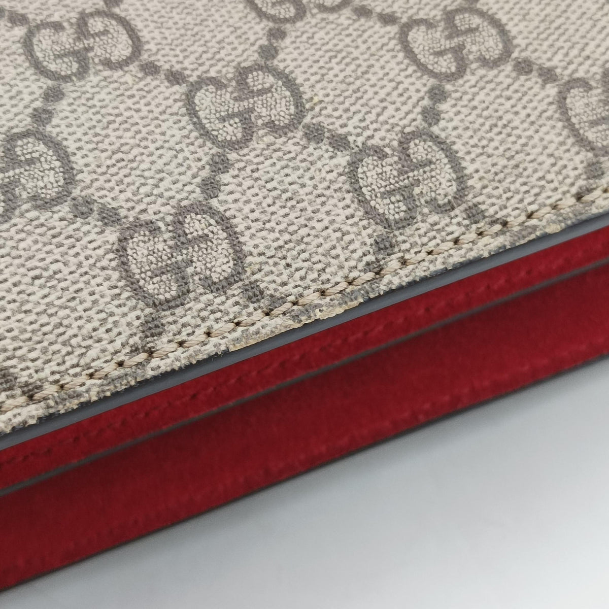 Pre-owned Gucci Dionysus Beige x Red PVC coated canvas × suede 400249 shoulderbag | stylenewstar