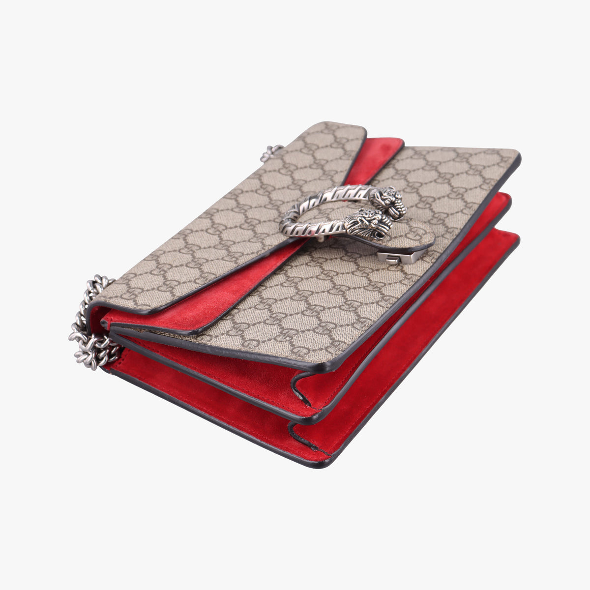 Pre-owned Gucci Dionysus Beige x Red PVC coated canvas × suede 400249 shoulderbag | stylenewstar