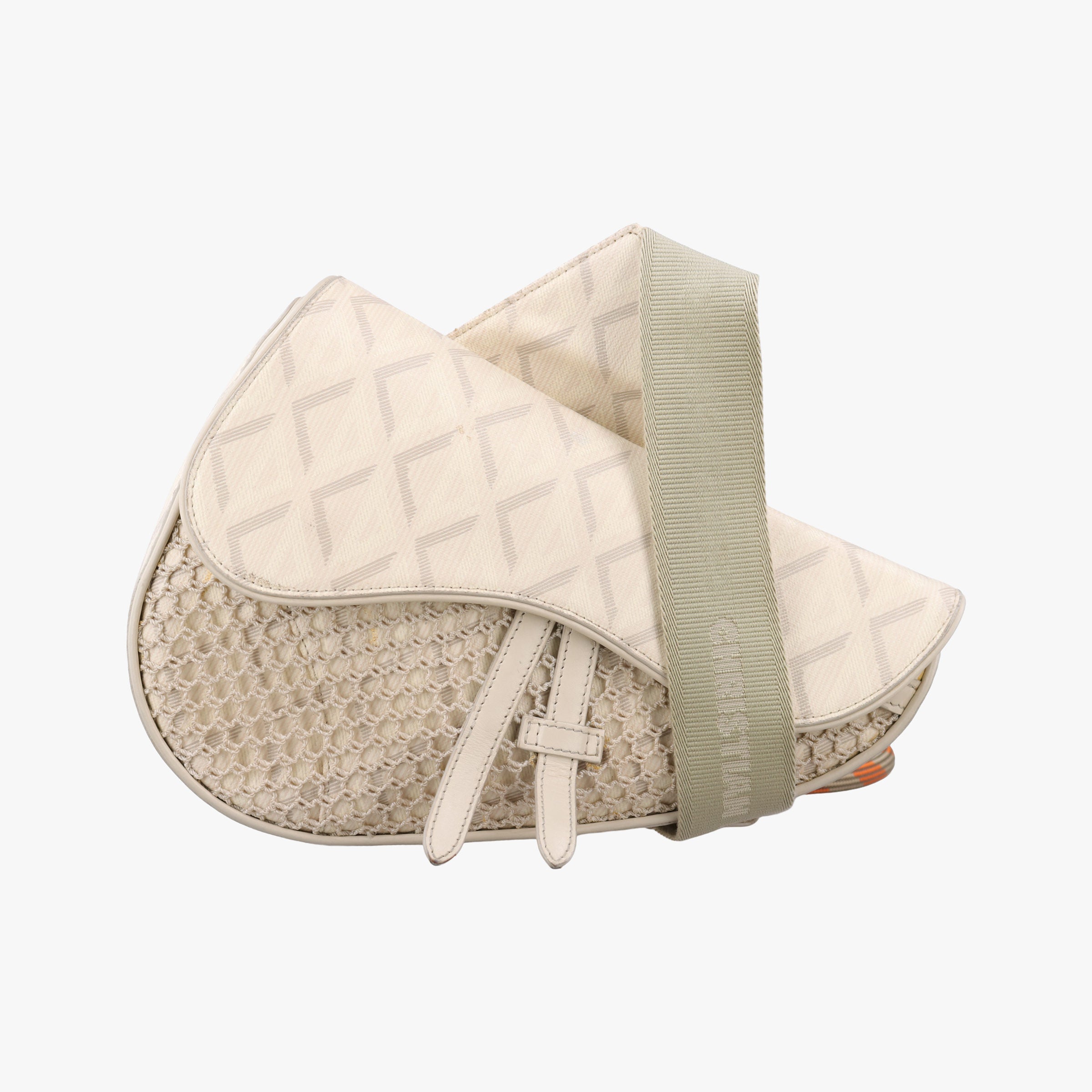 Pre-owned Christian Dior Saddle Beige PVC coated canvas × leather  bum bag/waist bag | stylenewstar
