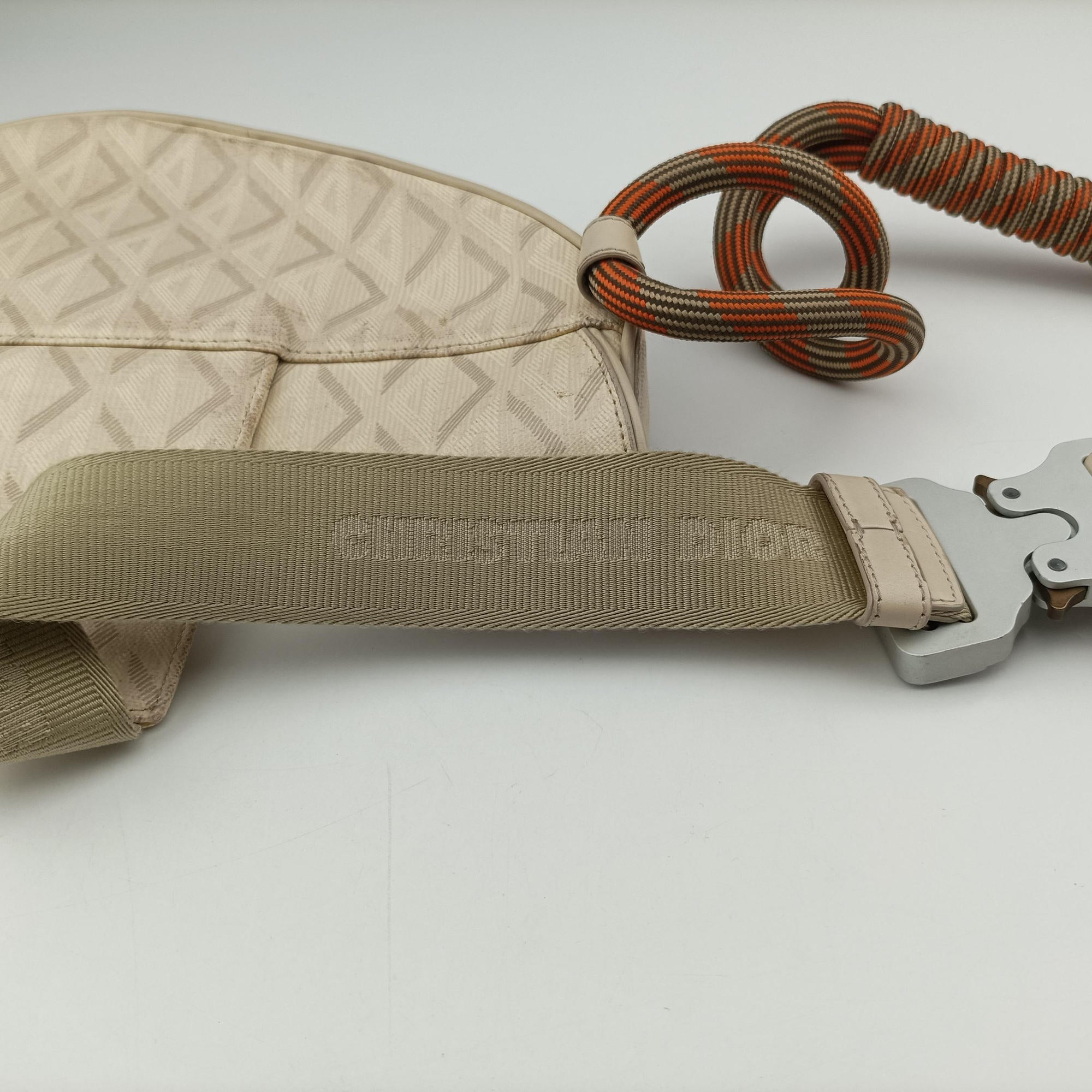 Pre-owned Christian Dior Saddle Beige PVC coated canvas × leather  bum bag/waist bag | stylenewstar