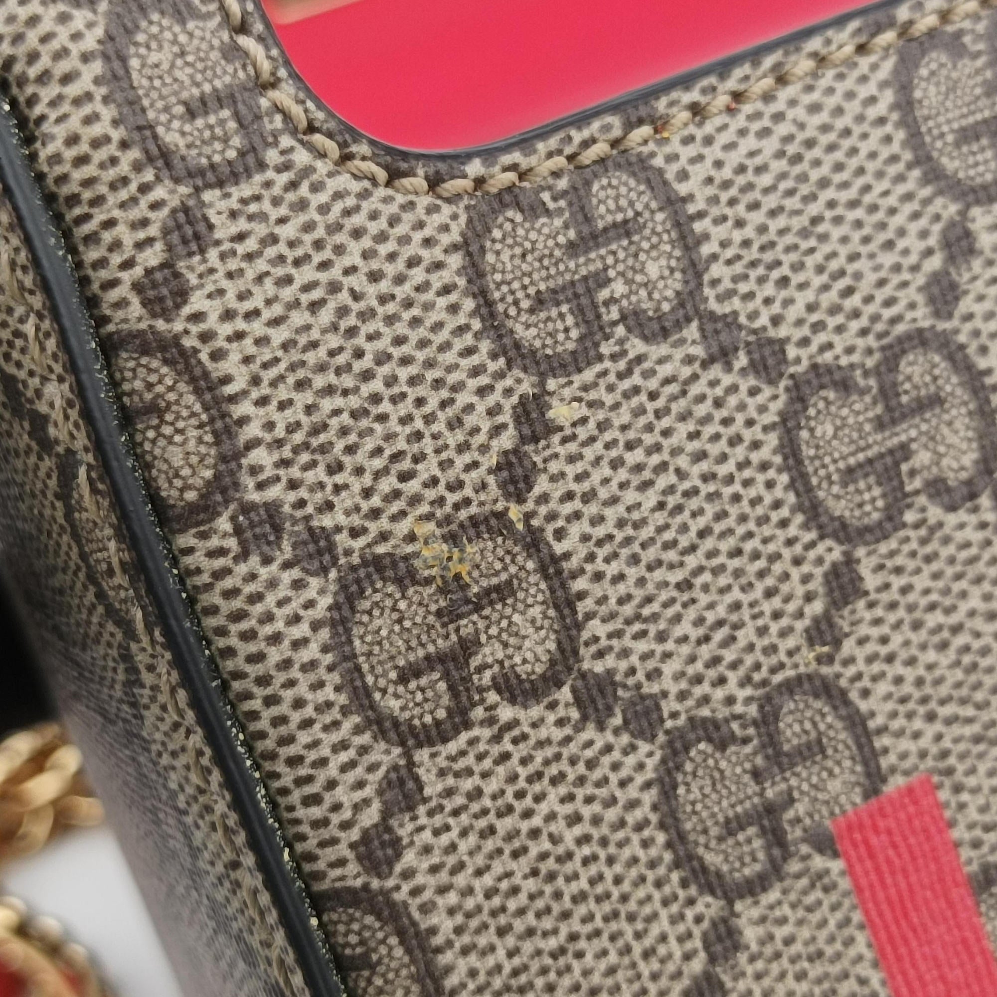 Pre-owned Gucci GG flora Padlock Bamboo Brown × Red PVC coated canvas×leather 603221 shoulderbag | stylenewstar